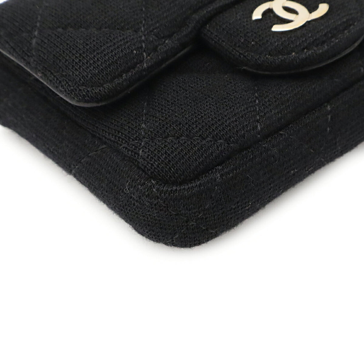 Chanel Black Cotton Jersey Pochette Pouch Shoulder Bag (Pre-Owned)