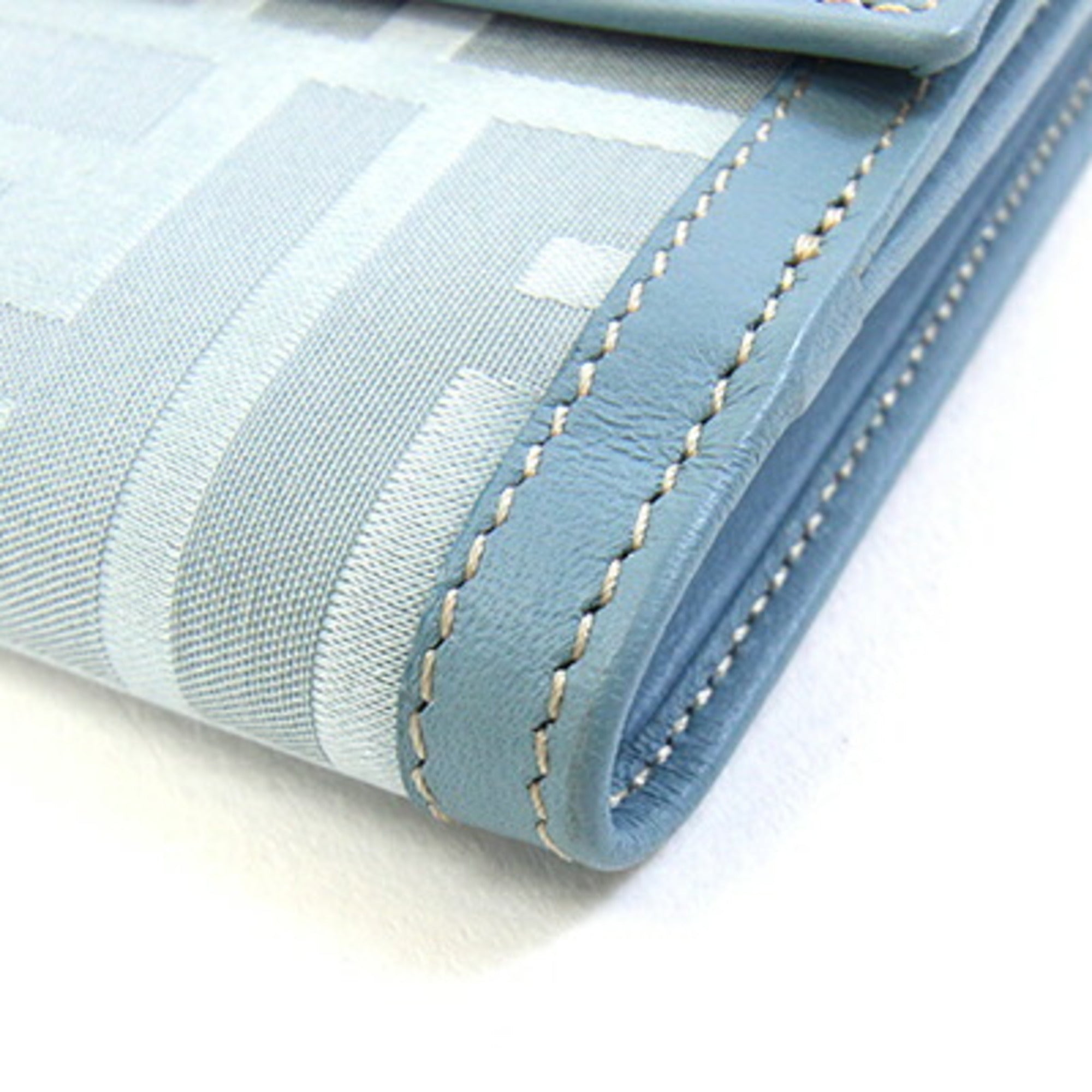Fendi Light Blue Leather Canvas Wallet (Bi-Fold) (Pre-Owned)