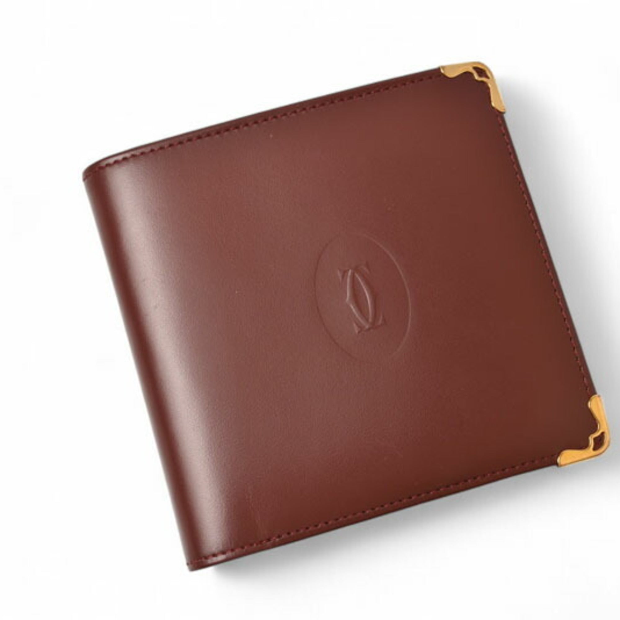 Cartier Bordeaux Leather Wallet (Bi-Fold) (Pre-Owned)