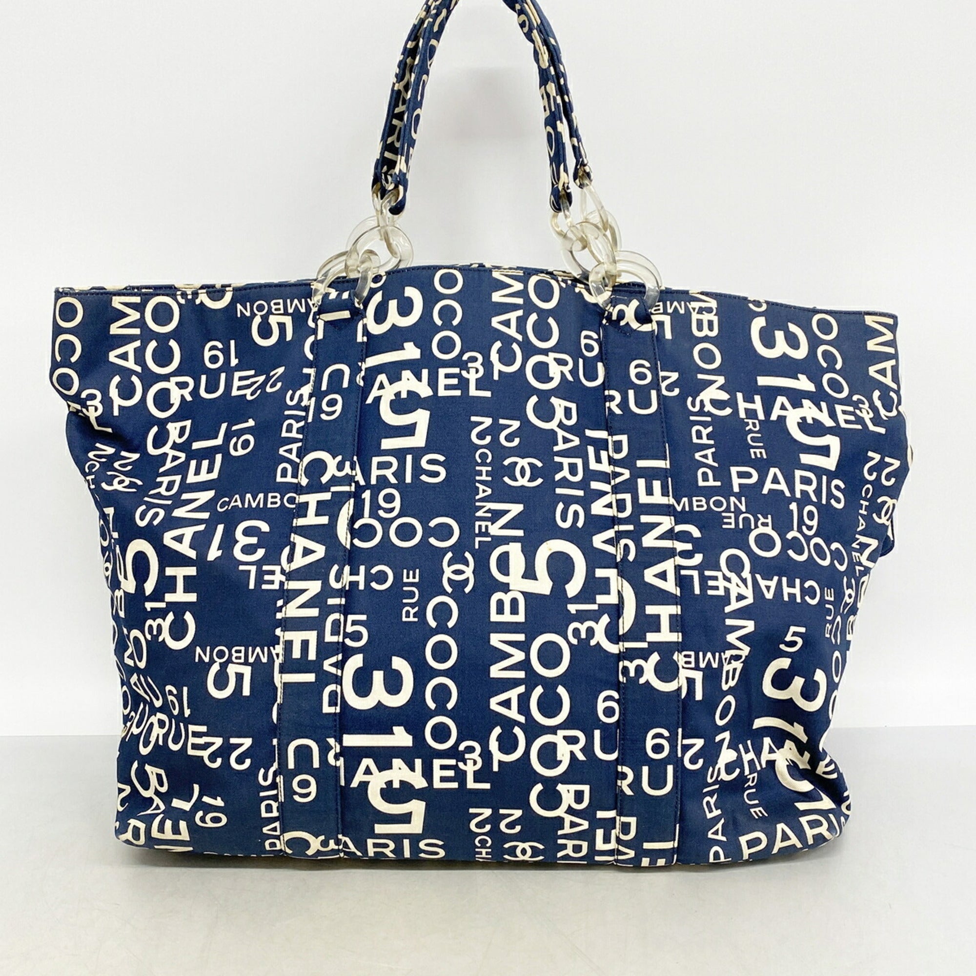 Chanel Navy Canvas Tote Bag (Pre-Owned)