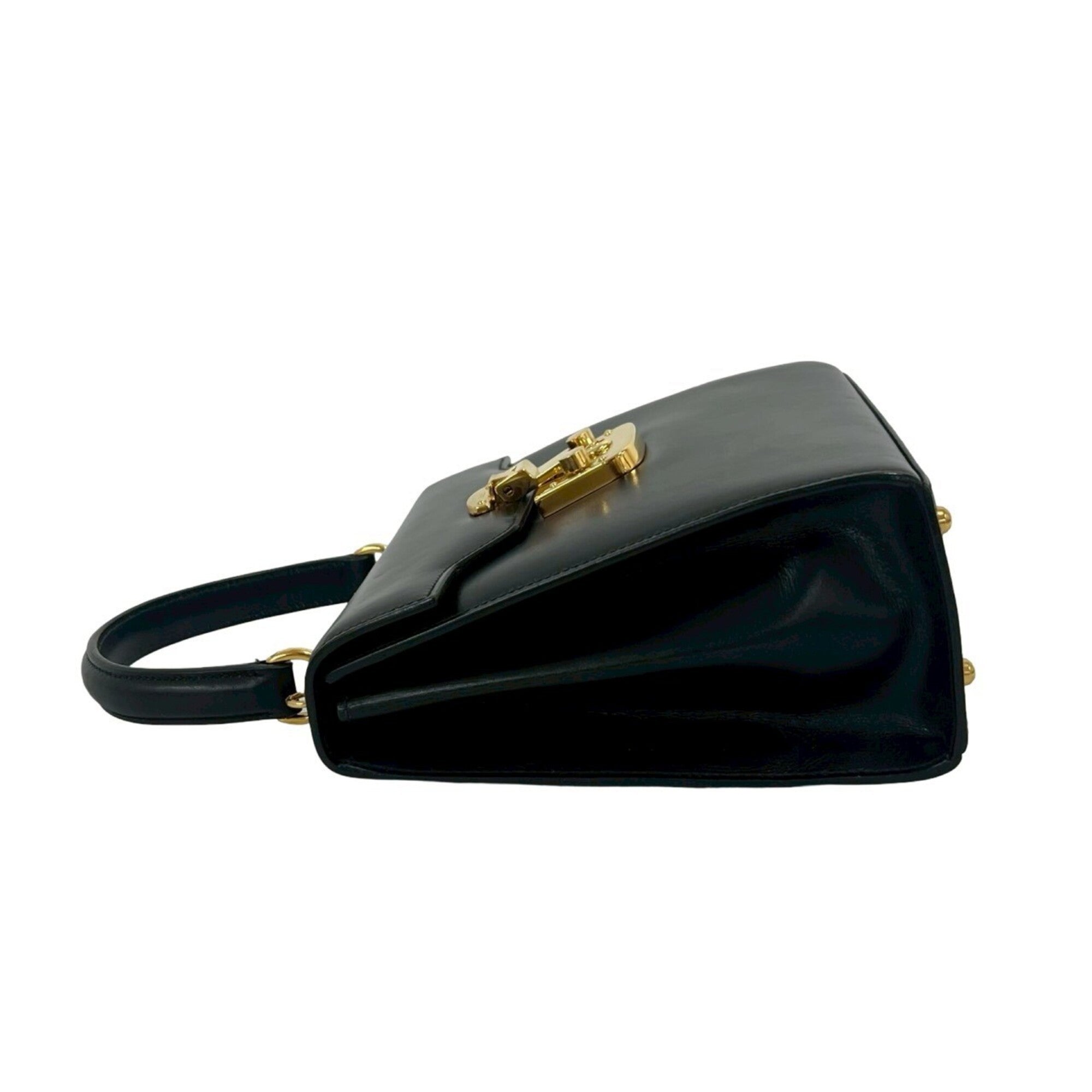 Gucci Black Leather Handbag Shoulder Bag (Pre-Owned)