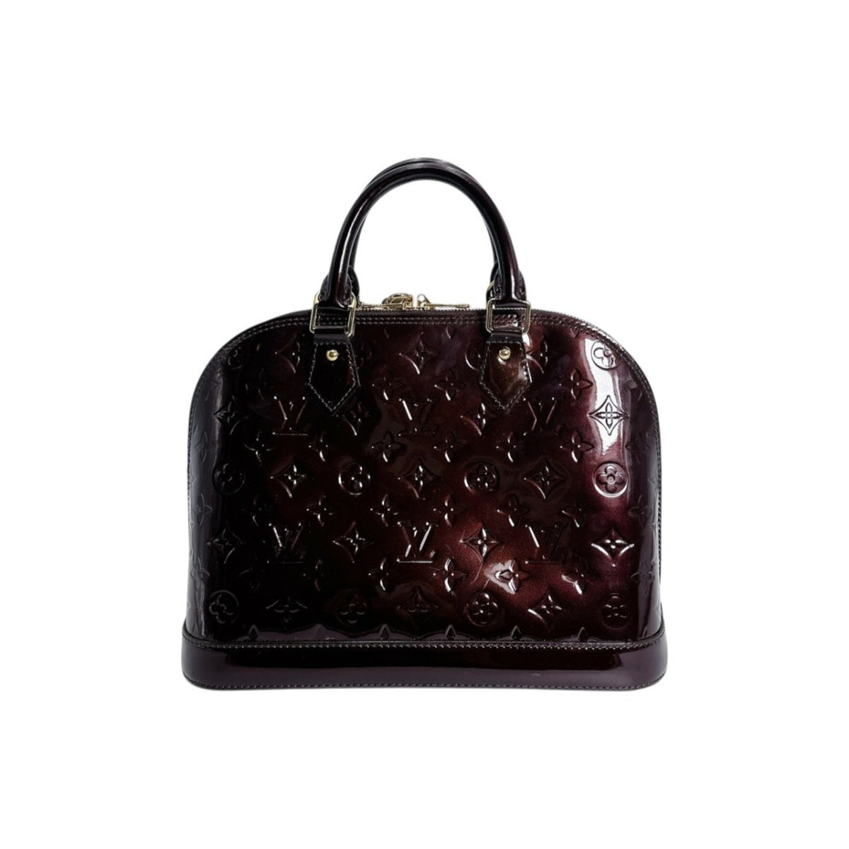 Louis Vuitton Red Color Wine Monogram Vernis Handbag (Pre-Owned)