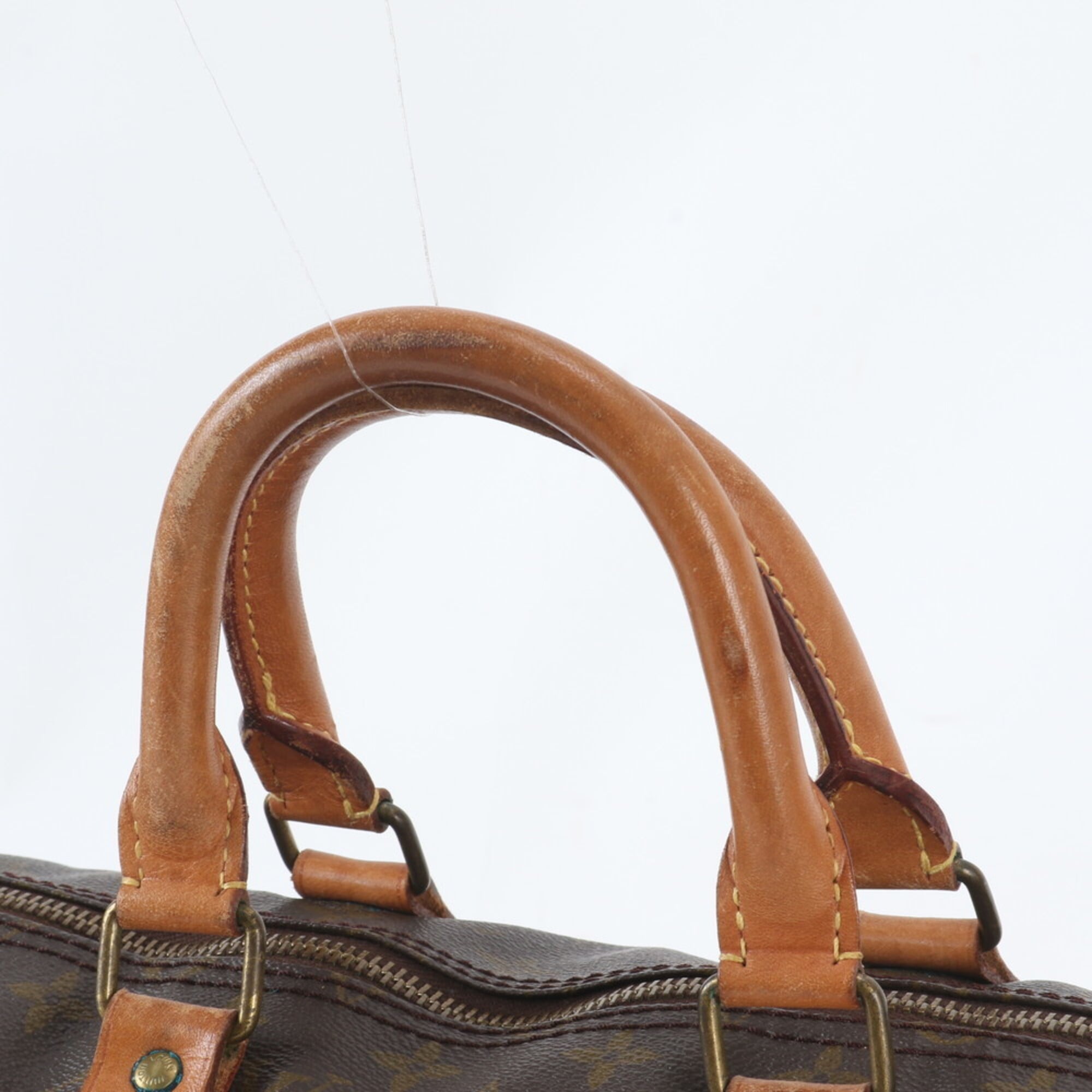 Louis Vuitton Brown Leather Coated Canvas Boston Bag Tote Bag (Pre-Owned)