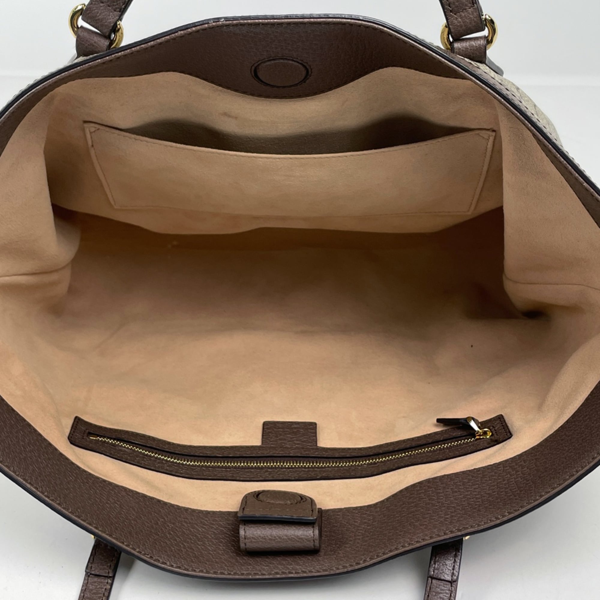 Gucci Brown Gg Supreme Leather Tote Bag (Pre-Owned)