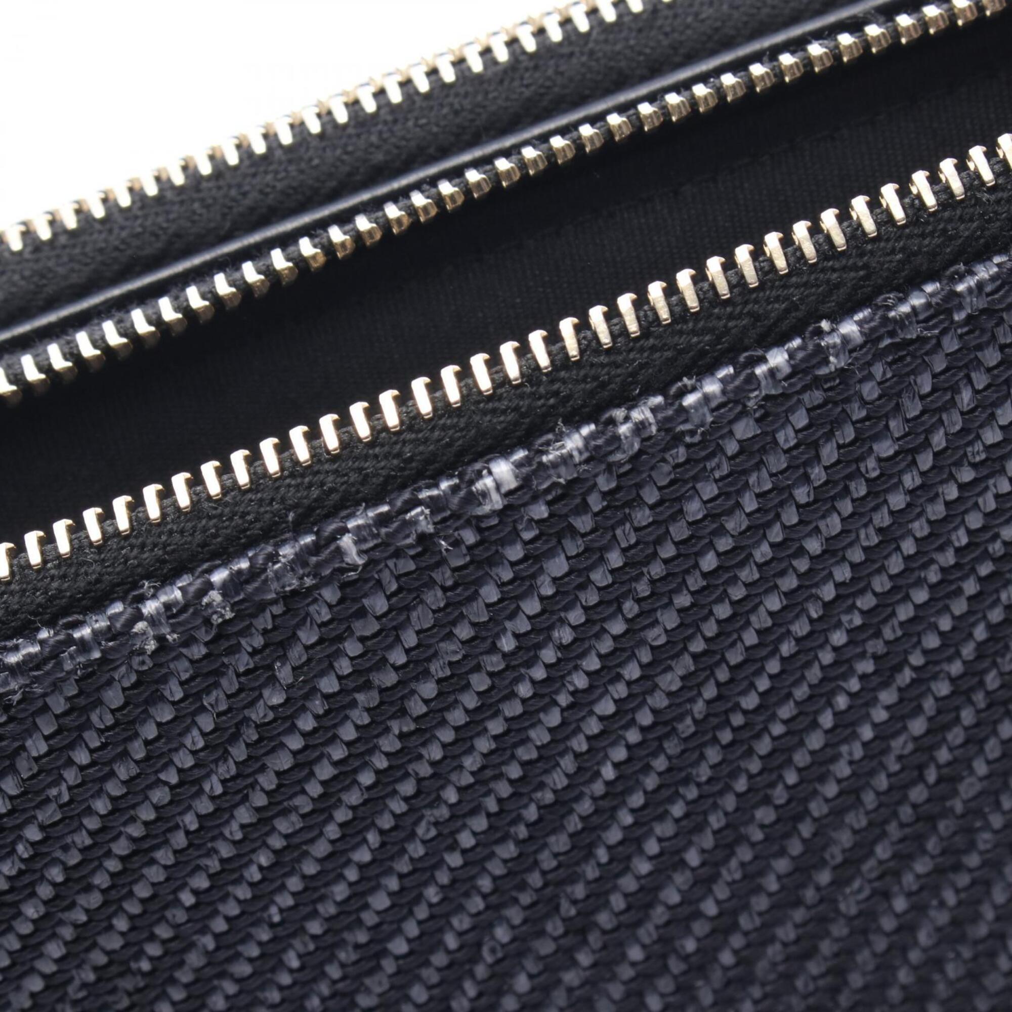 Chanel Navy Fabric Leather Handbag Shoulder Bag (Pre-Owned)