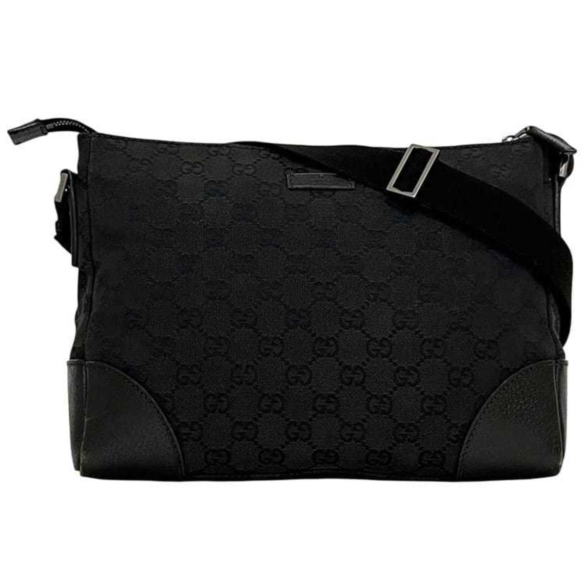 Gucci Gg Canvas Black Gg Canvas Messenger Bag Shoulder Bag (Pre-Owned)