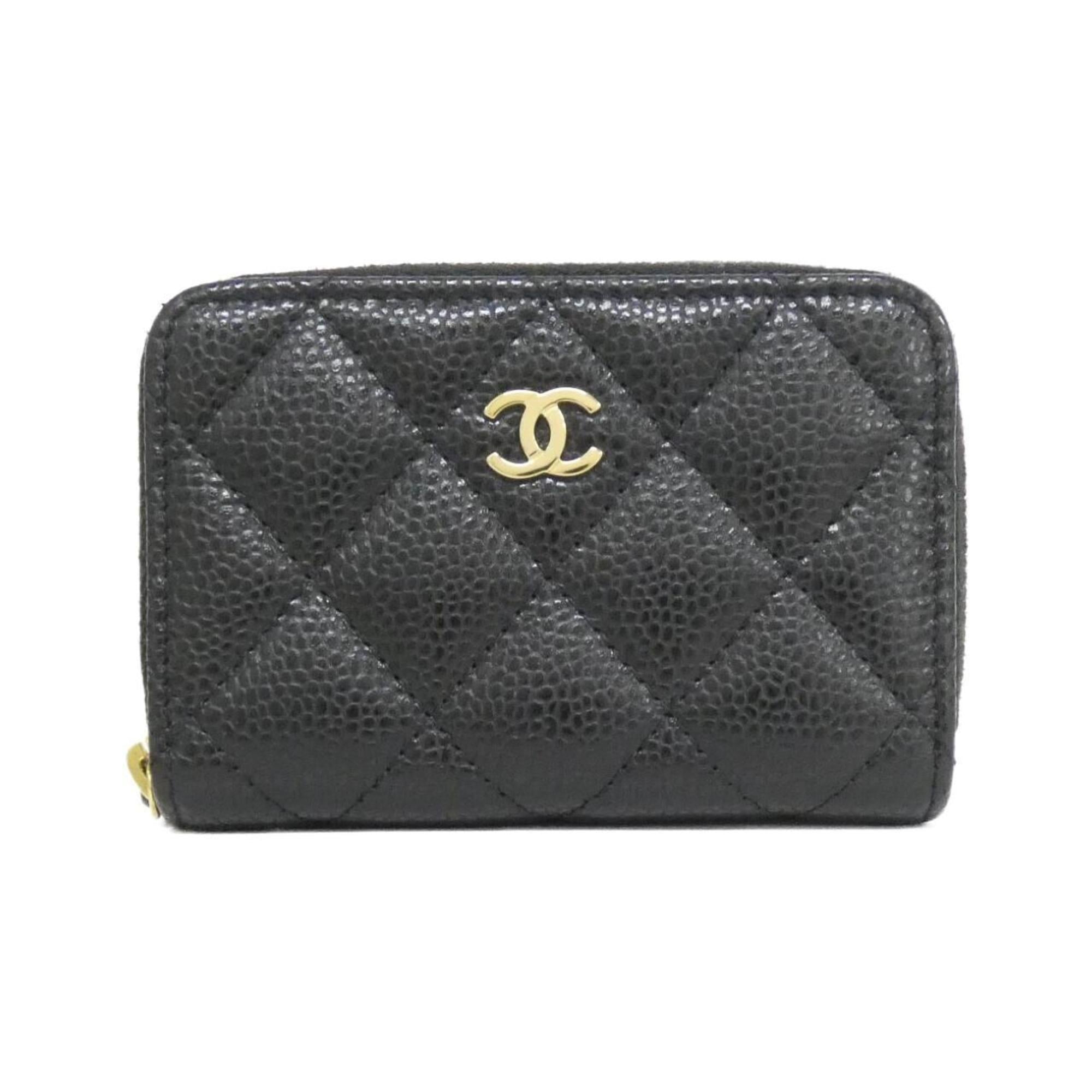 Chanel Black Grained Calfskin Coin Purse/Coin Case (Pre-Owned)