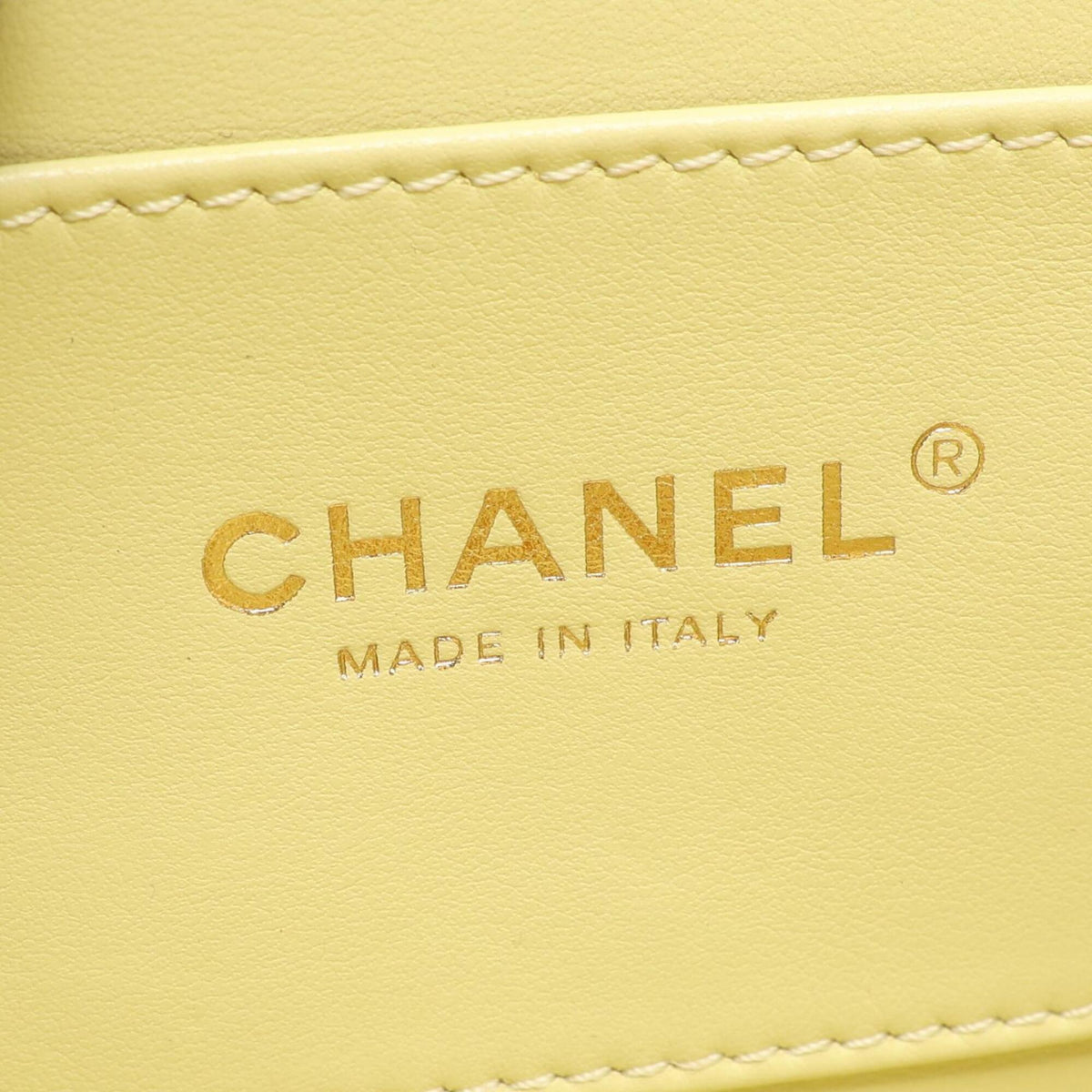 Chanel Yellow Leather Handbag Shoulder Bag (Pre-Owned)