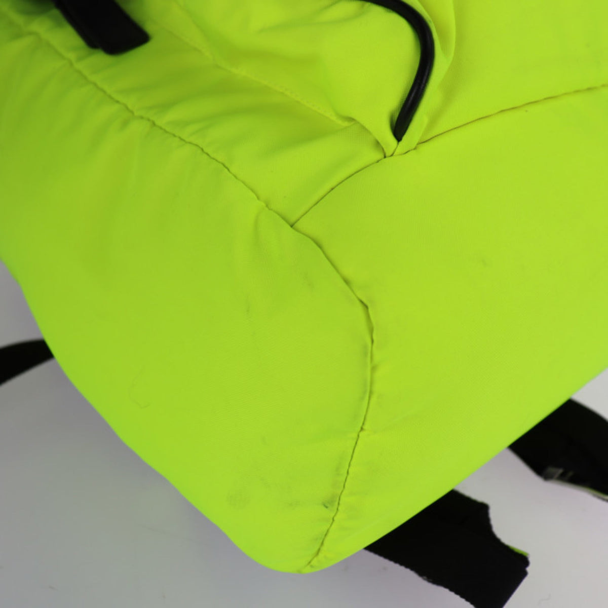 Yves Saint Laurent Black Yellow Nylon Canvas Leather Backpack (Pre-Owned)