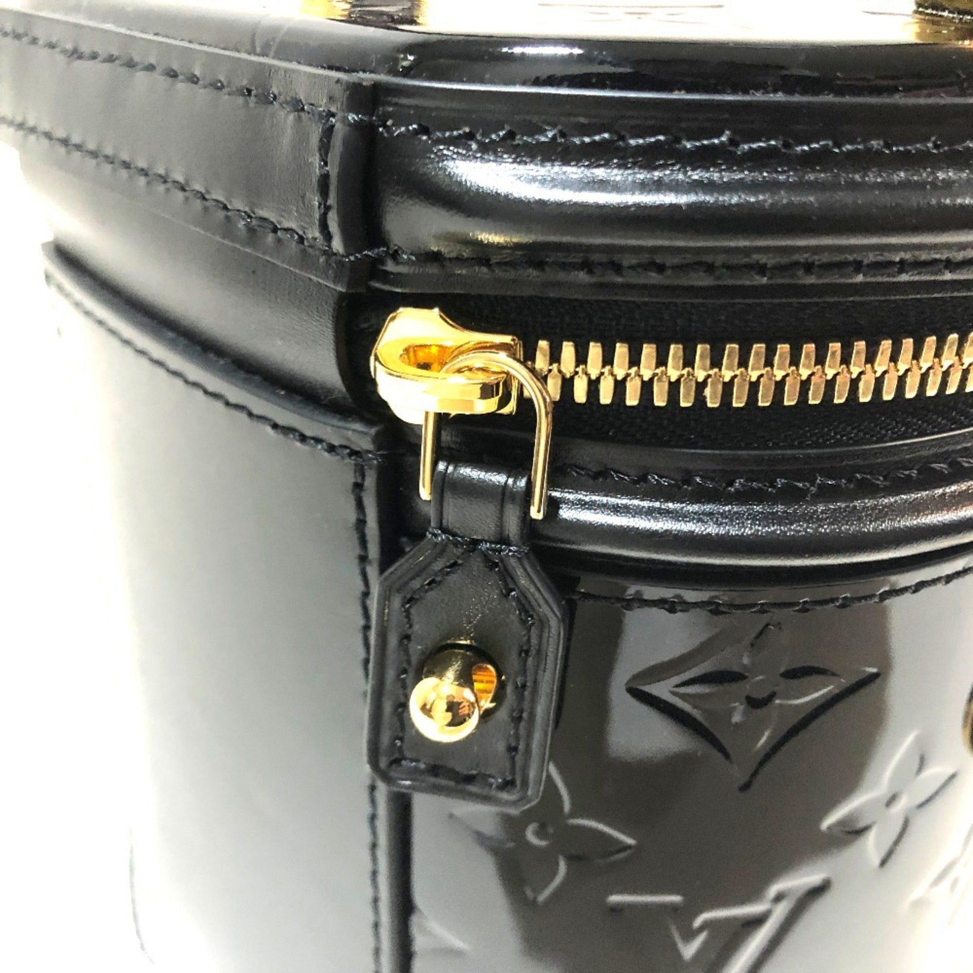 Louis Vuitton Black Noir Monogram Vernis Handbag Vanity Bag (Pre-Owned)