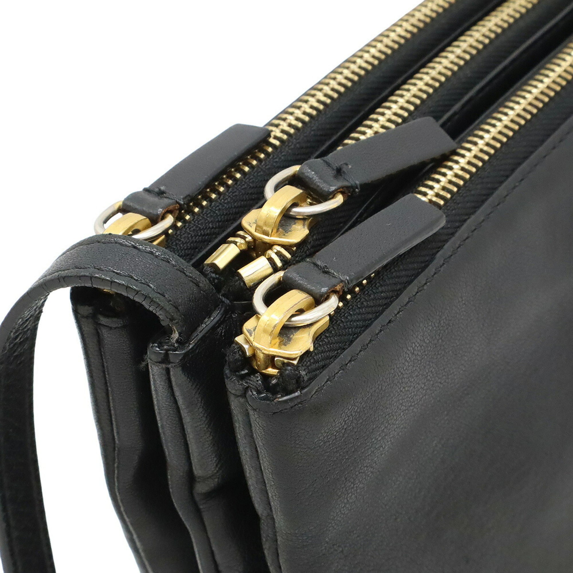 Celine Black Leather Pochette Pouch Shoulder Bag (Pre-Owned)