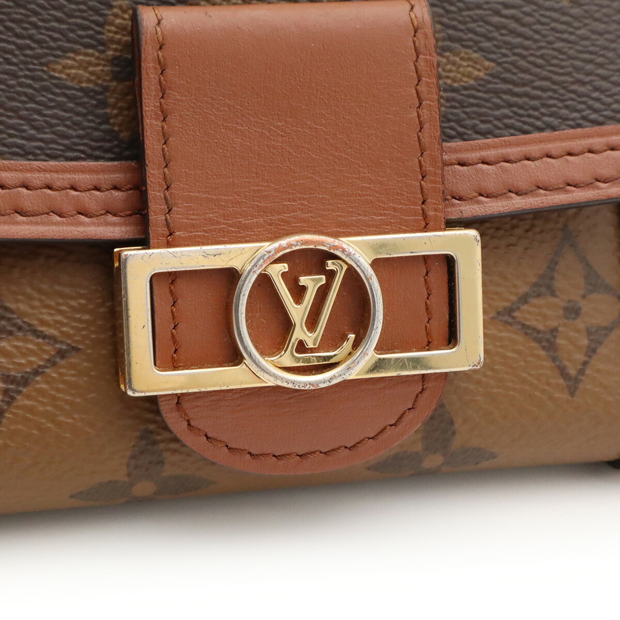 Louis Vuitton Brown Light Brown Monogram Canvas Monogram Reverse Wallet (Tri-Fold) (Pre-Owned)