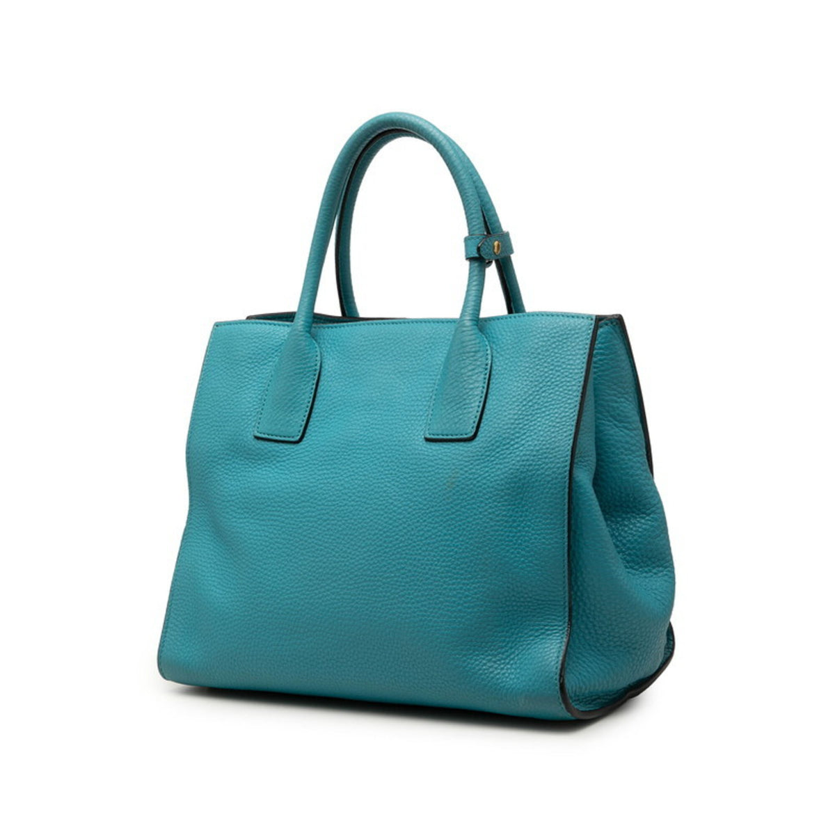 Prada Blue Leather Handbag Shoulder Bag (Pre-Owned)