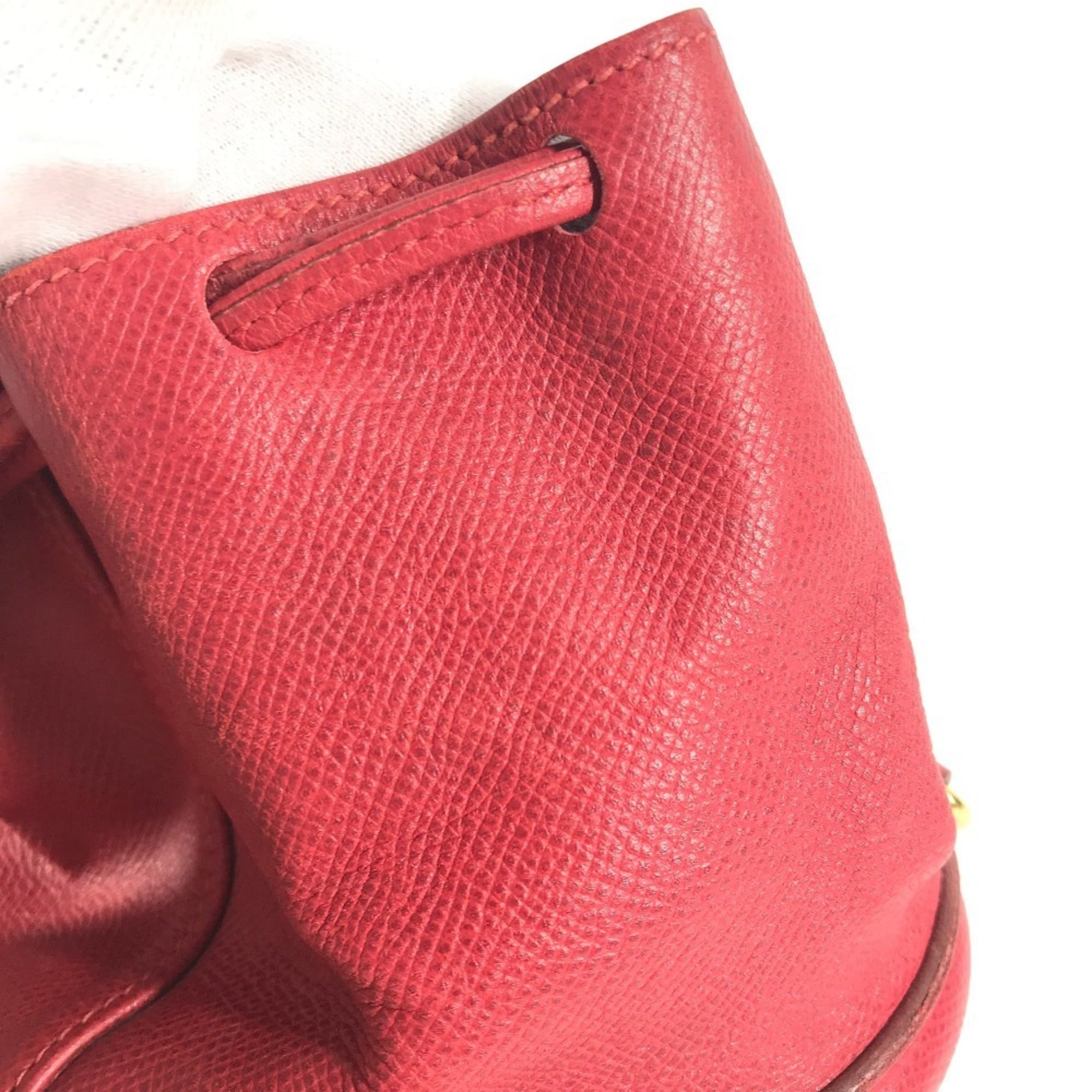 Hermes Red Color Courchevel Leather Shoulder Bag (Pre-Owned)