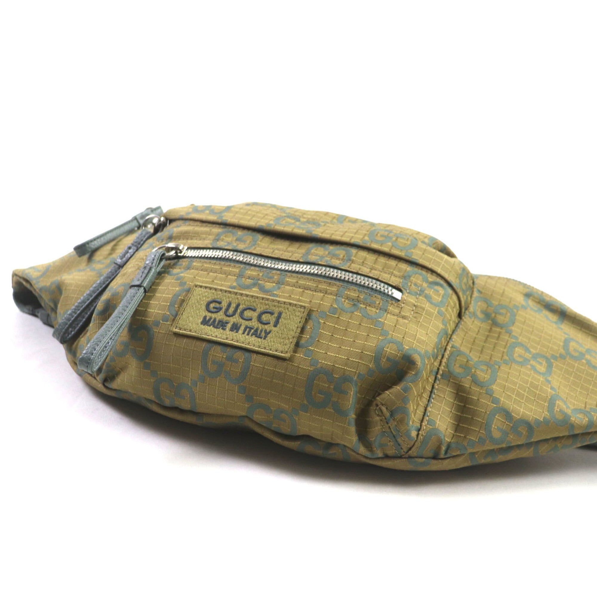 Gucci Khaki Nylon Leather Fanny Pack (Pre-Owned)