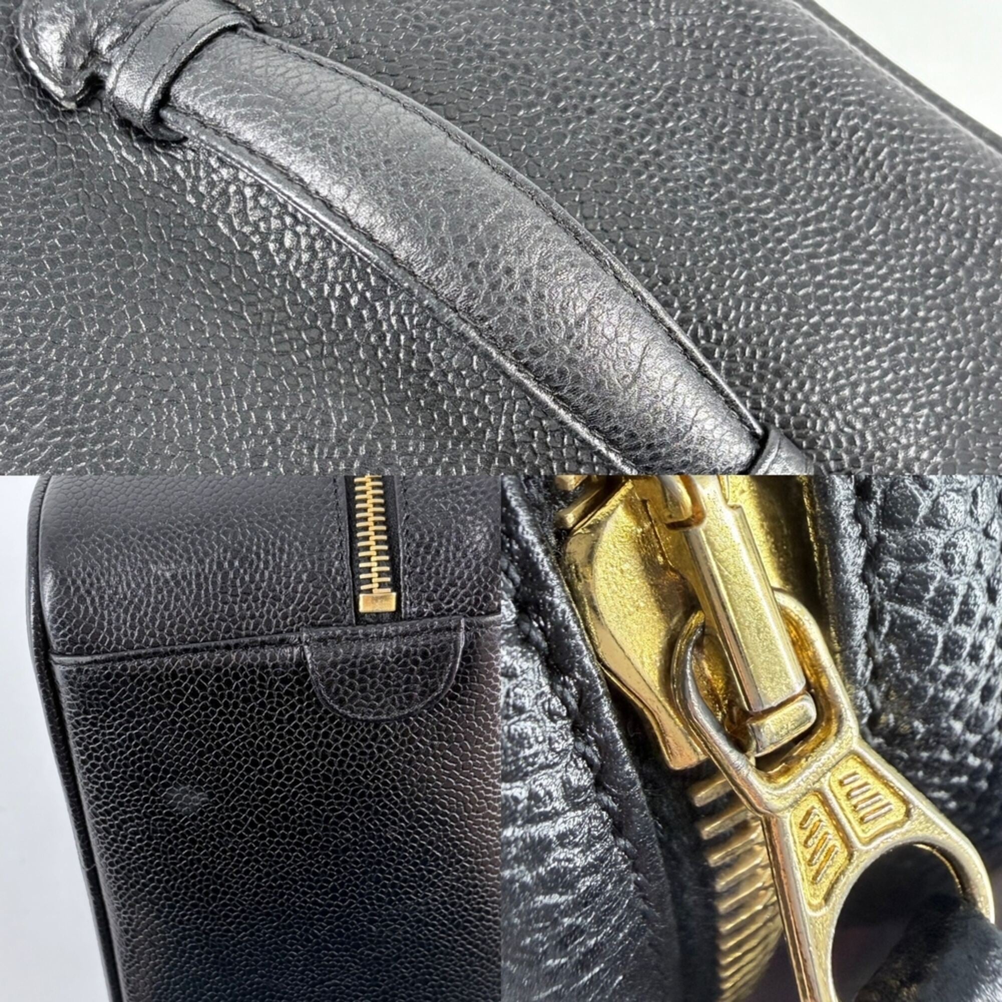 Chanel Black Grained Calfskin Pouch Vanity Bag (Pre-Owned)
