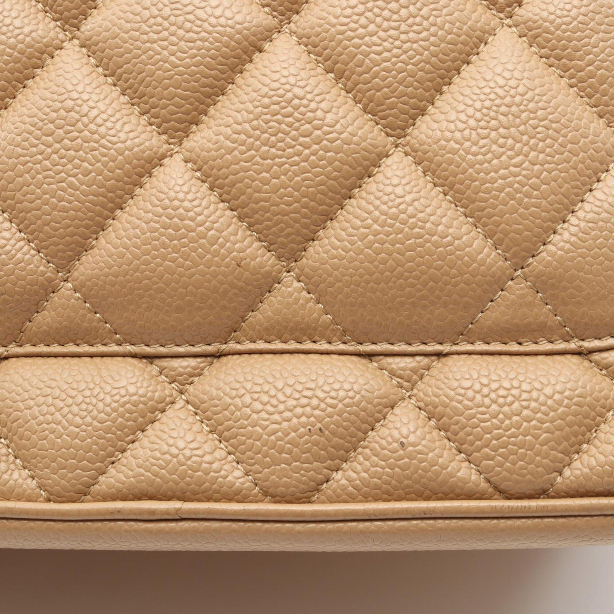 Chanel Beige Grained Calfskin Handbag Tote Bag (Pre-Owned)
