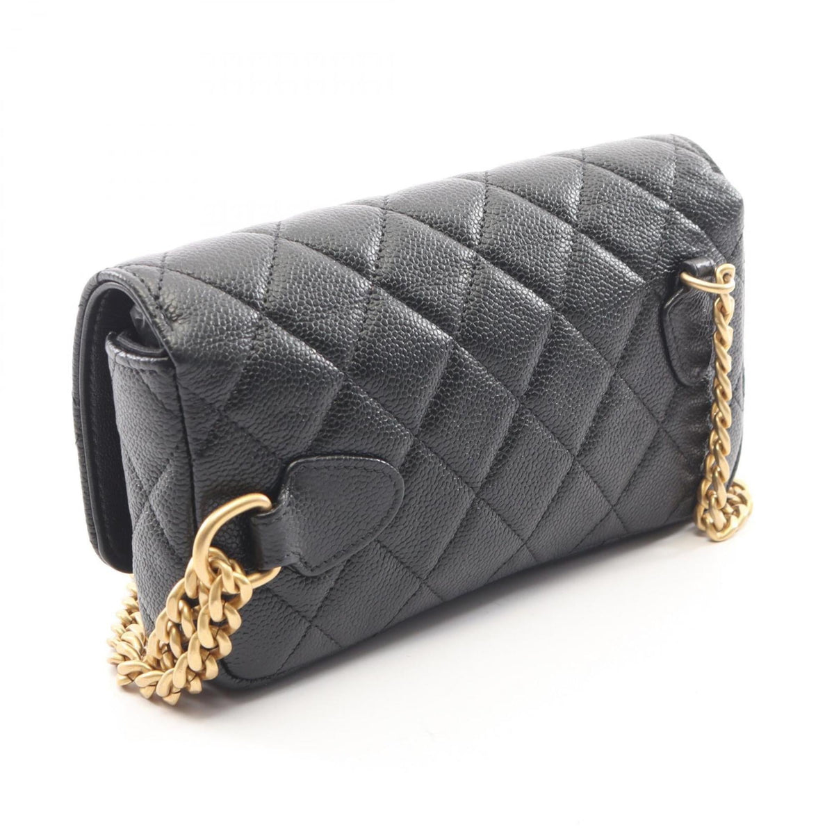 Chanel Black Grained Calfskin Handbag Shoulder Bag (Pre-Owned)
