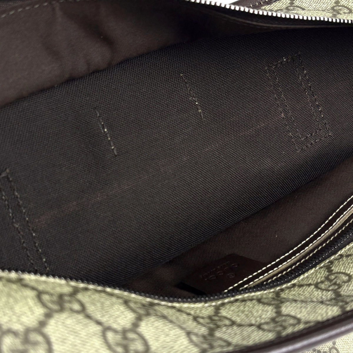 Gucci Beige Brown Coated Canvas Leather Tote Bag (Pre-Owned)