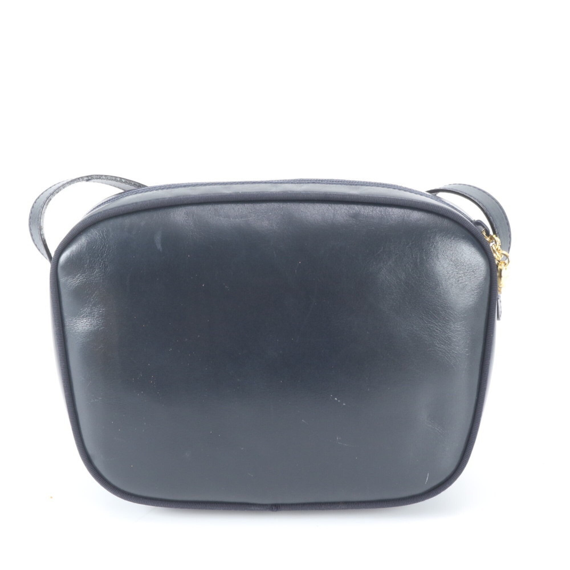 Salvatore Ferragamo Navy Leather Handbag Shoulder Bag Tote Bag (Pre-Owned)