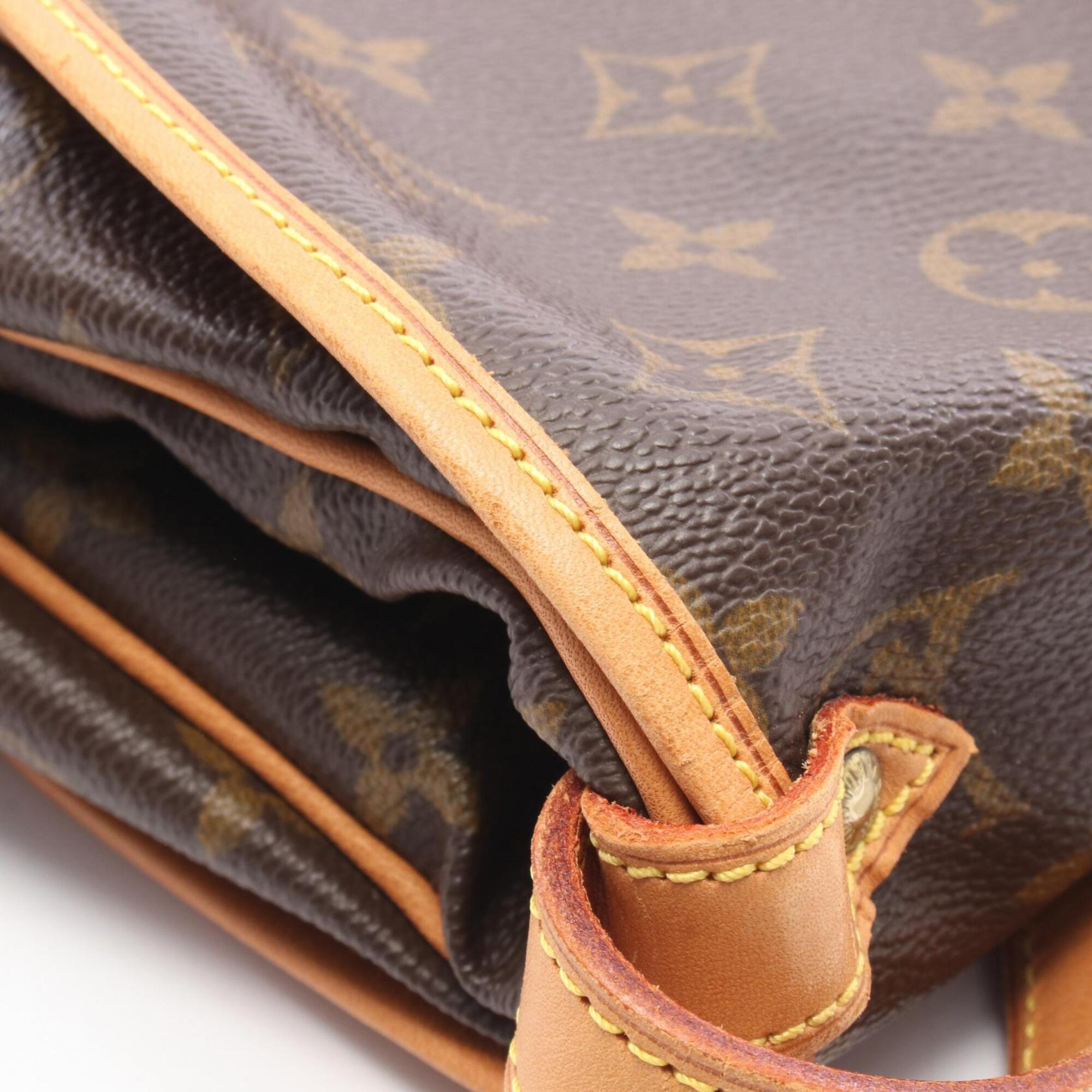 Louis Vuitton Brown Monogram Coated Canvas Leather Handbag Shoulder Bag (Pre-Owned)