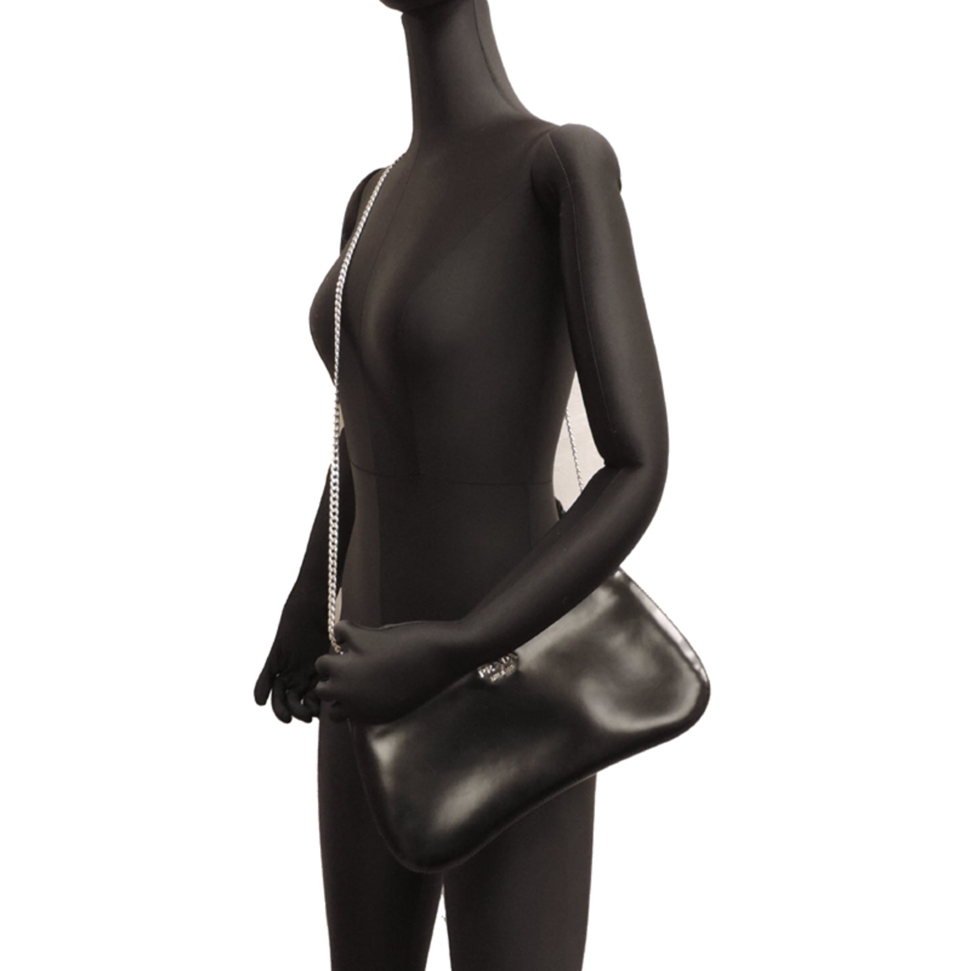 Prada Black Leather Shoulder Bag (Pre-Owned)