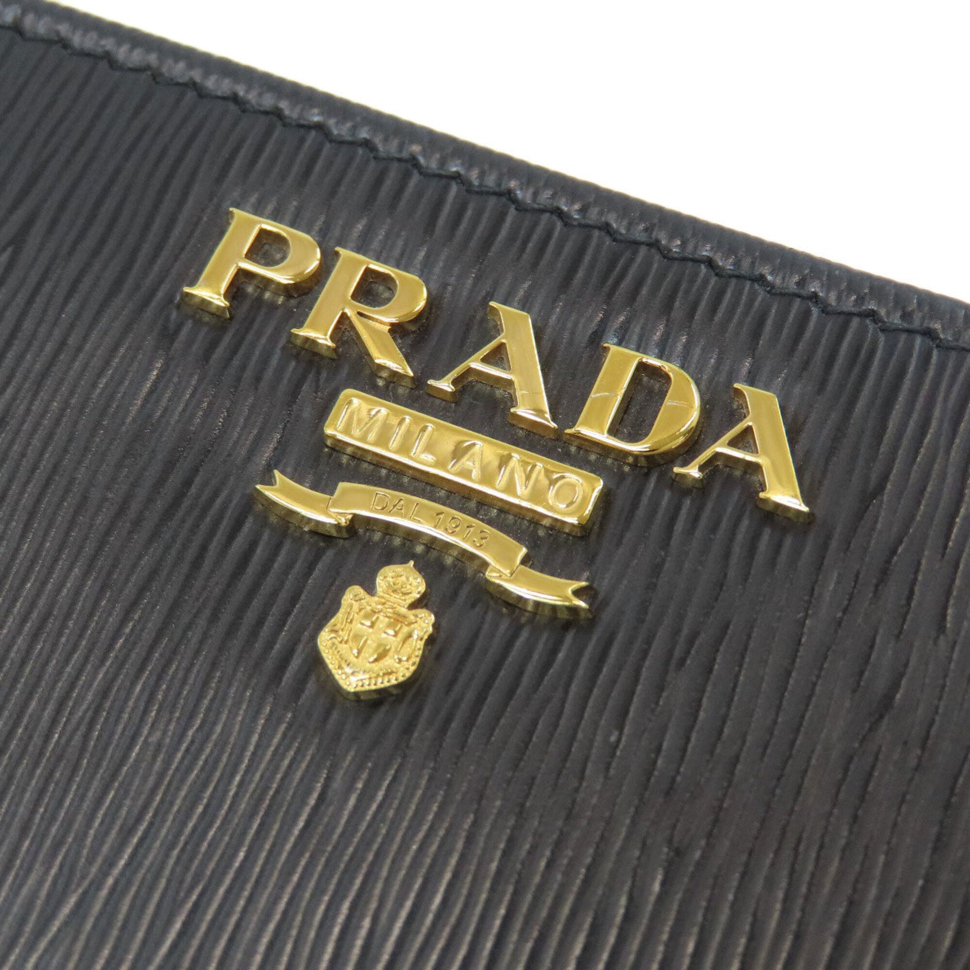 Prada Black Saffiano Triangle Wallet (Bi-Fold) (Pre-Owned)