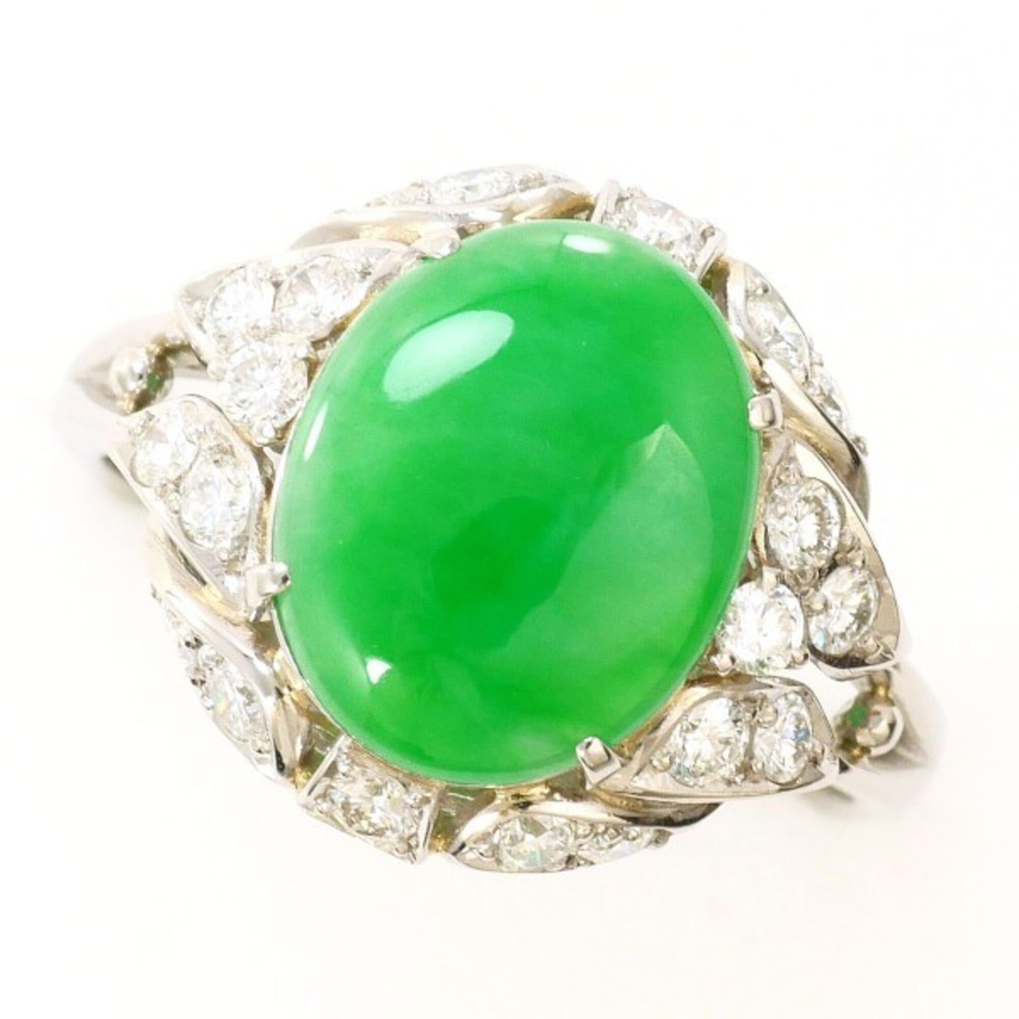 Unbranded Green Platinum Platinum Band Ring (Pre-Owned)