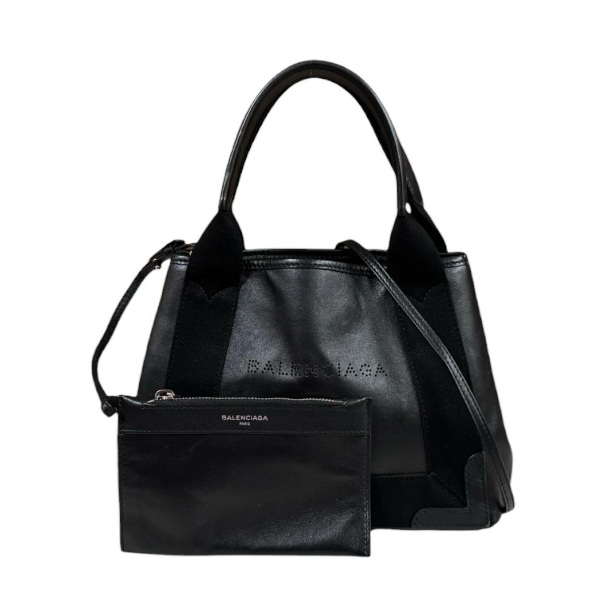 Balenciaga Black Leather Pouch Shoulder Bag (Pre-Owned)