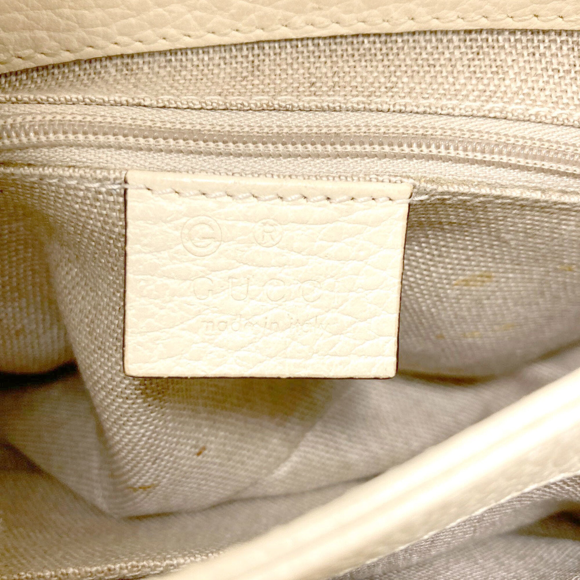 Gucci Ivory Leather Shoulder Bag (Pre-Owned)