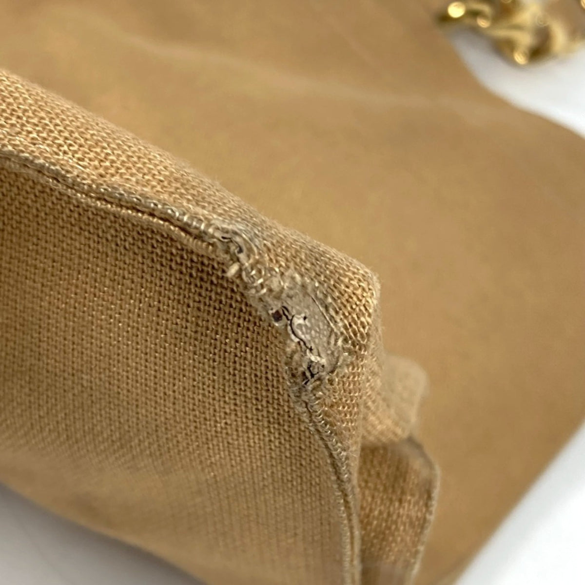 Chanel Beige Black Canvas Shoulder Bag Tote Bag (Pre-Owned)