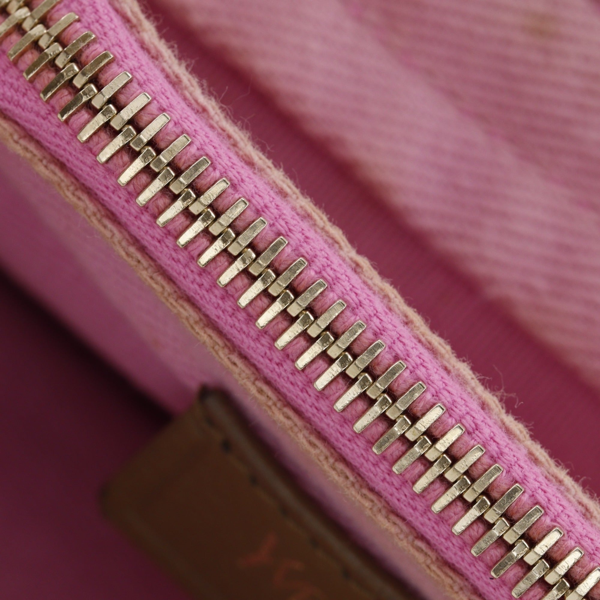 Yves Saint Laurent Brown Pink Leather Canvas Handbag (Pre-Owned)