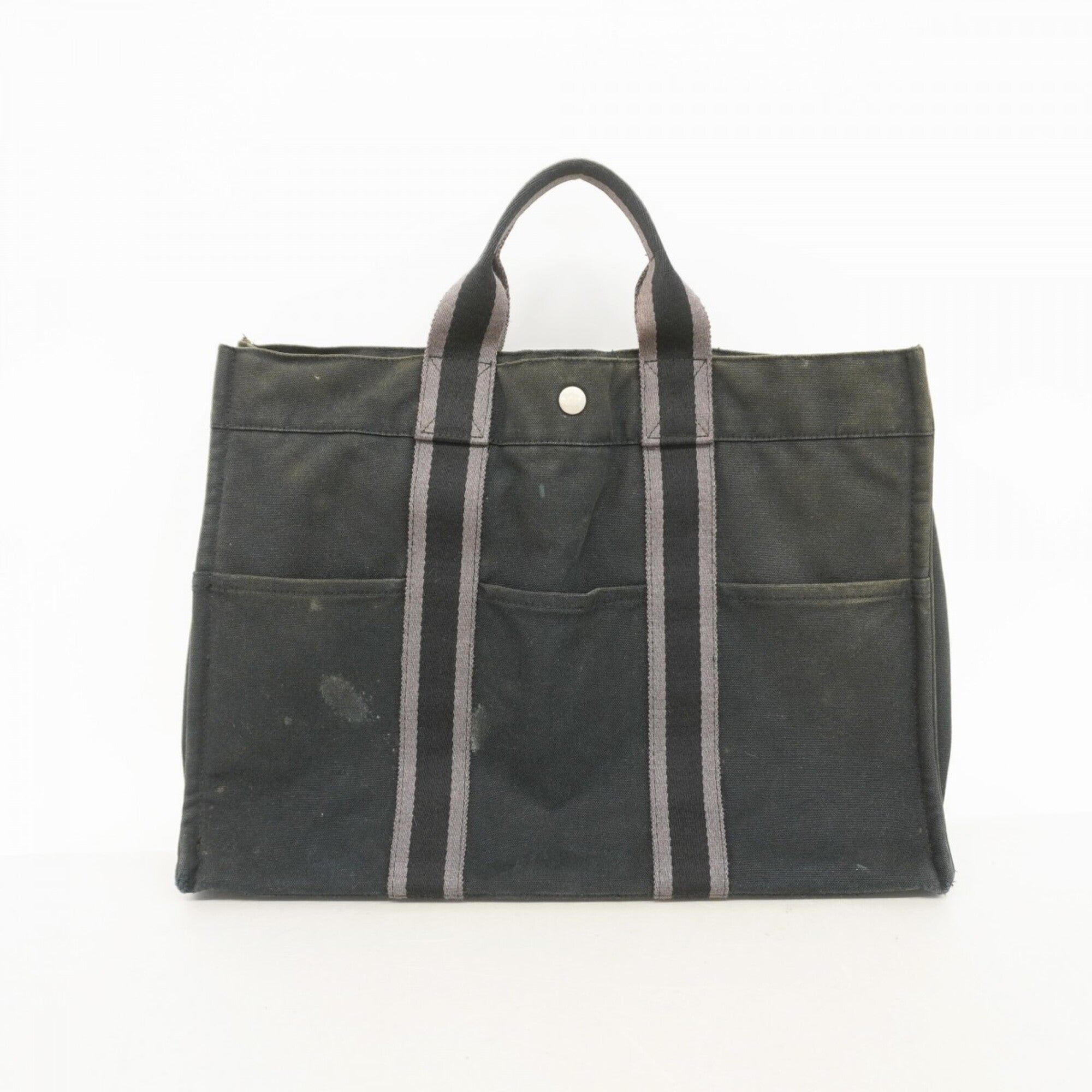 Hermes Black Canvas Tote Bag (Pre-Owned)