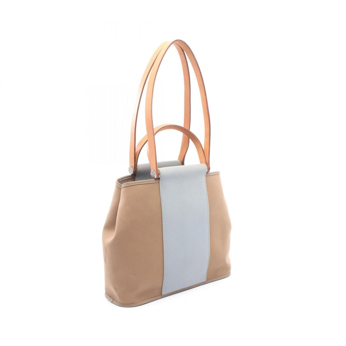 Hermes Blue Toile Officier Handbag Tote Bag (Pre-Owned)