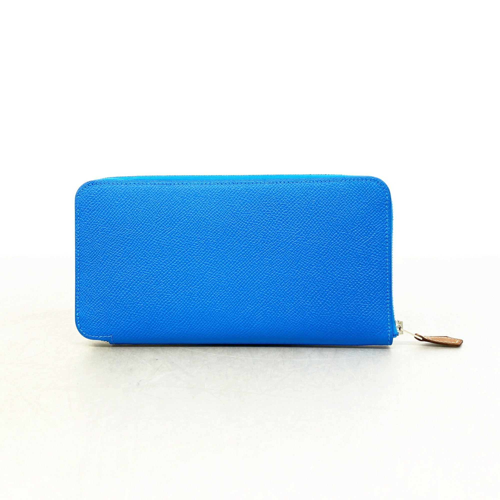Hermes Blue Epsom Leather Leather Long Wallet (Bi-Fold) (Pre-Owned)
