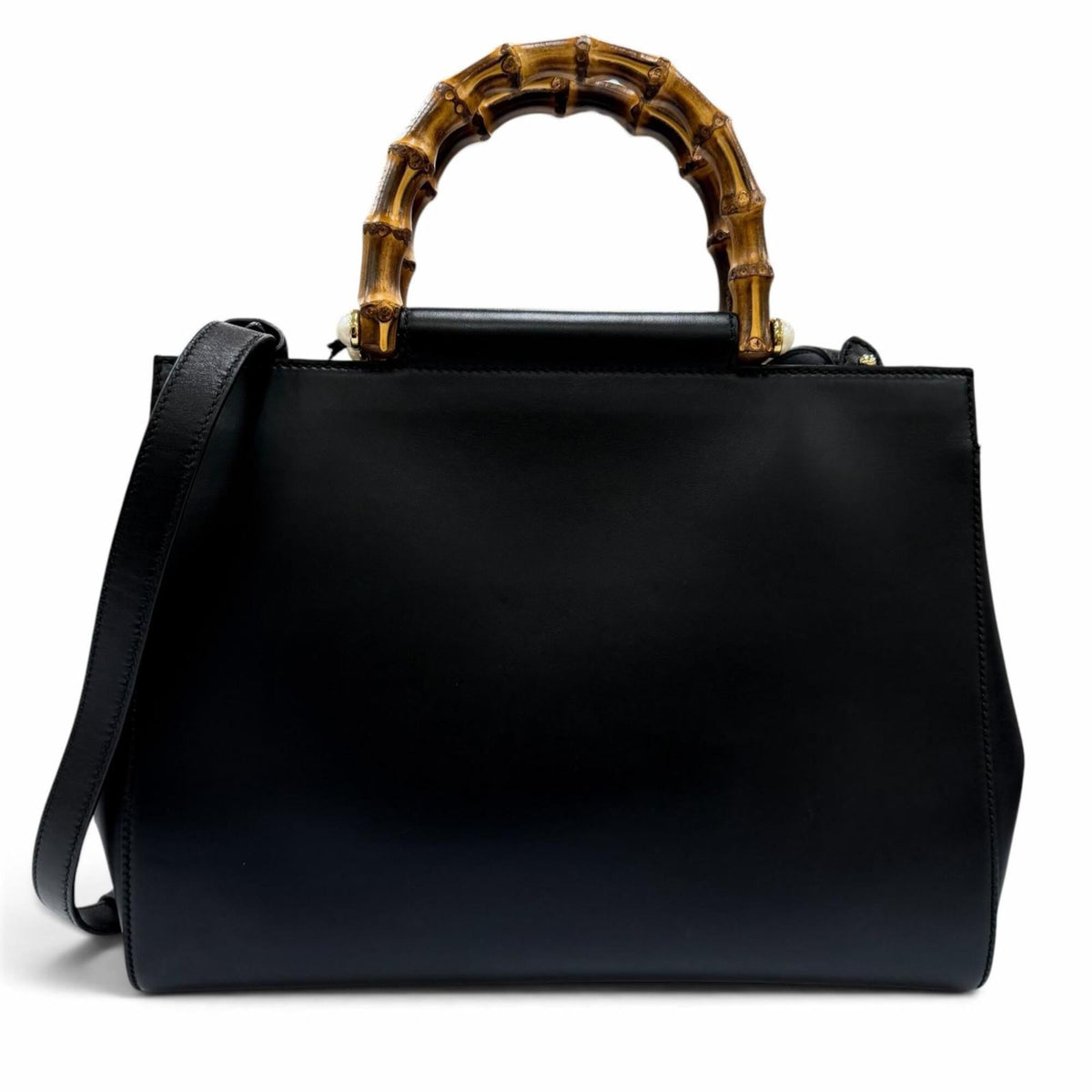 Gucci Black Leather Handbag Shoulder Bag (Pre-Owned)