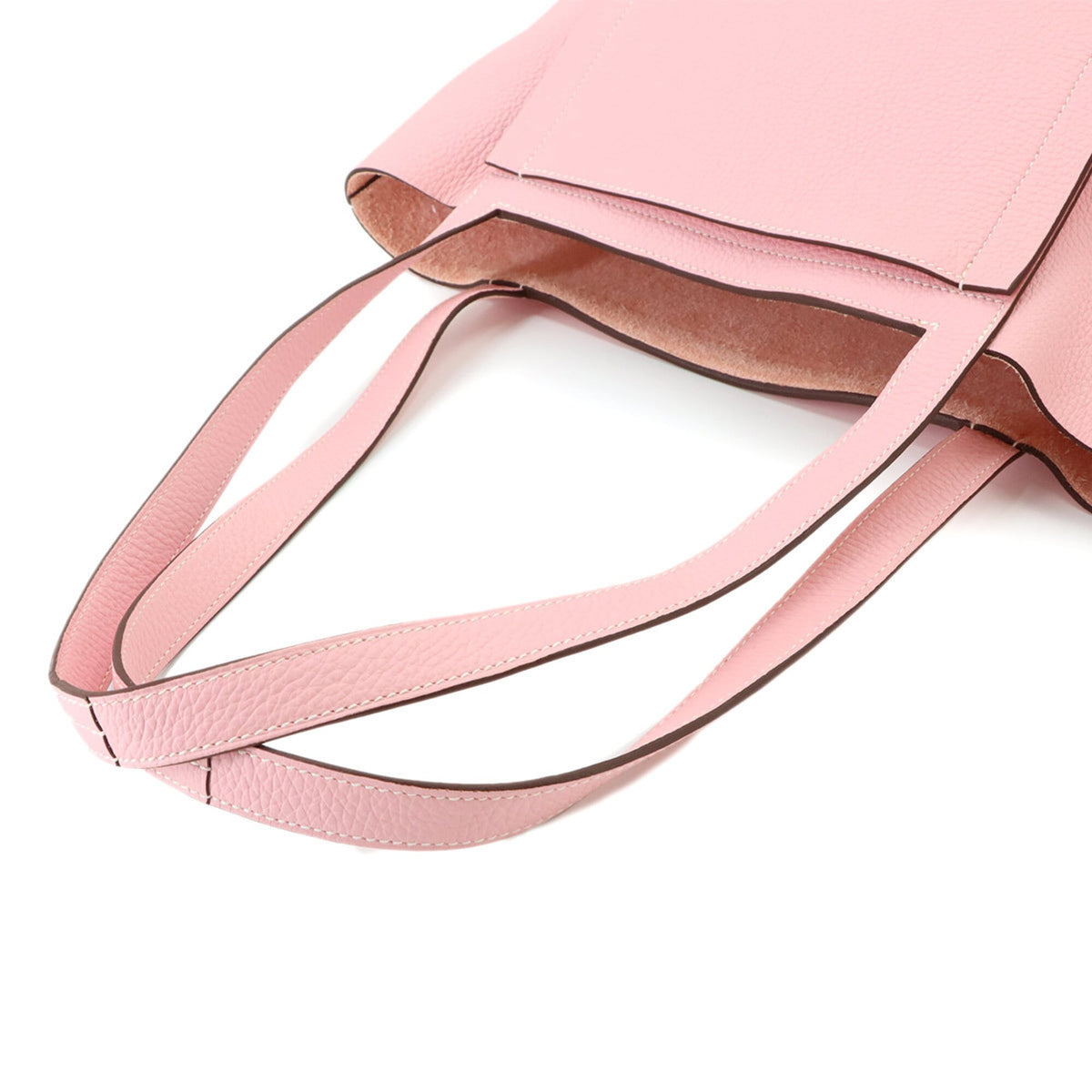 Hermes Rose Sakura Taurillon Clemence Leather Handbag Tote Bag (Pre-Owned)