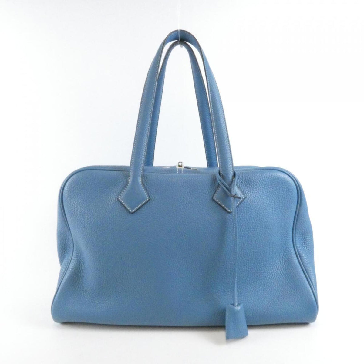 Hermes Blue Jean Taurillon Clemence Leather Boston Bag (Pre-Owned)