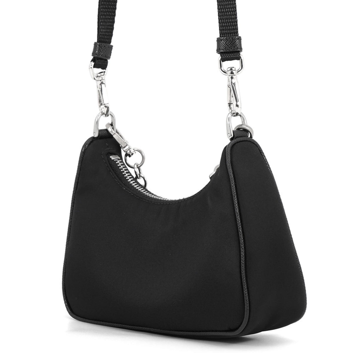 Prada Black Nylon Handbag Shoulder Bag (Pre-Owned)