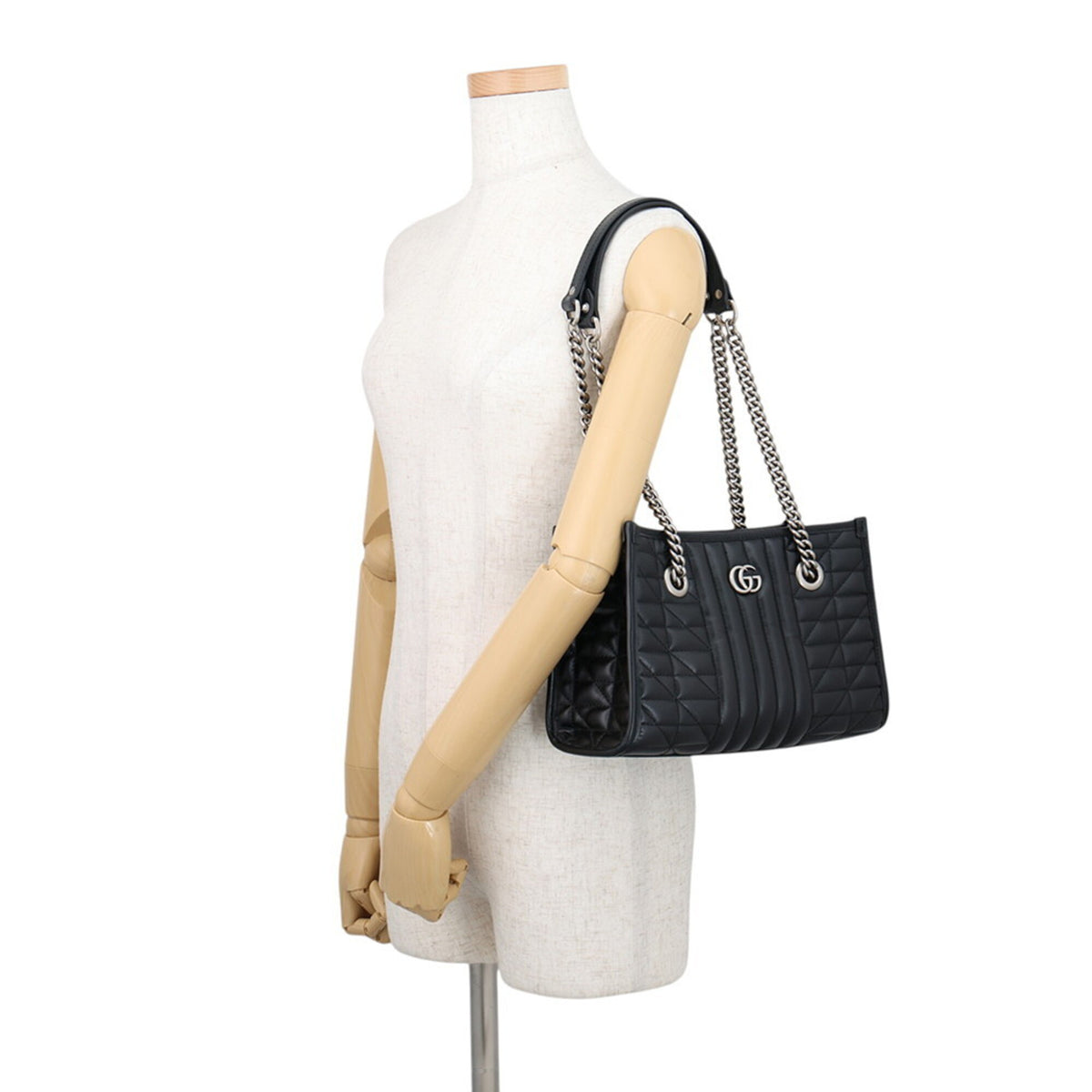 Gucci Black Leather Handbag Tote Bag (Pre-Owned)
