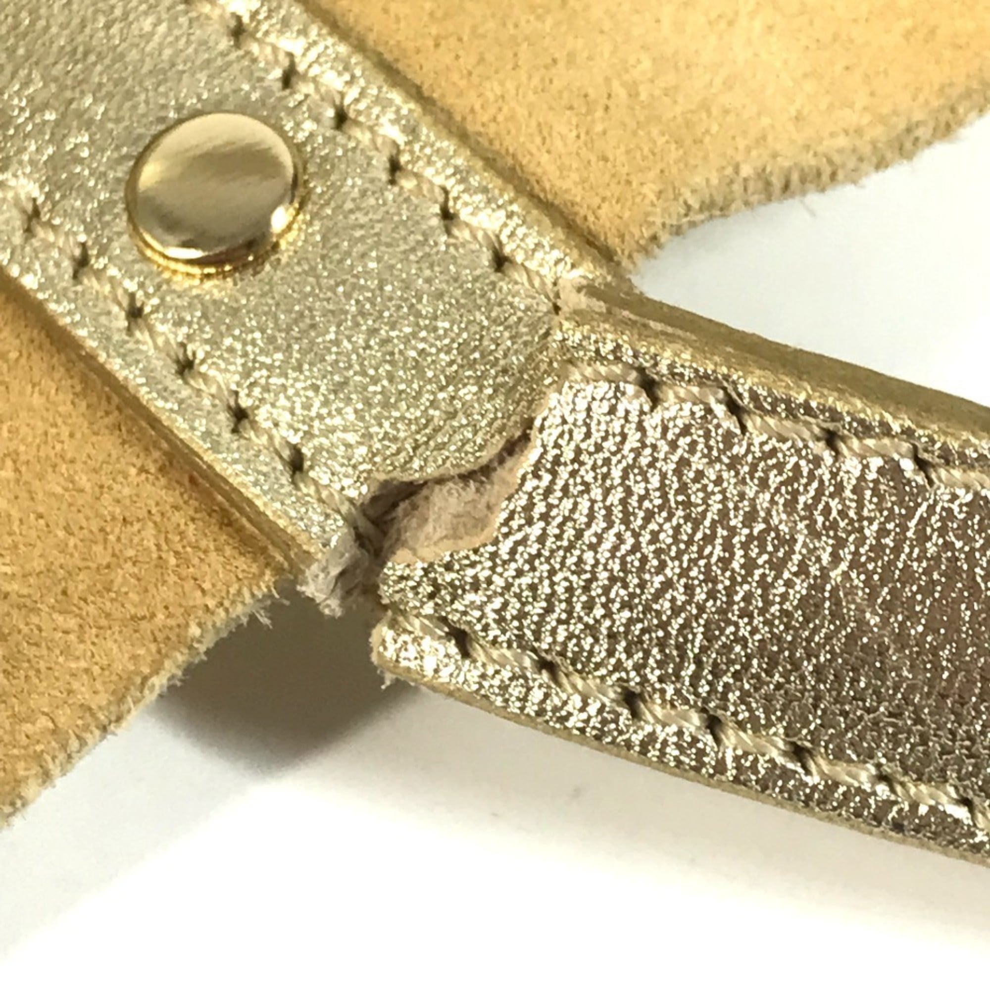 Tiffany Gold Leather Handbag Pouch Shoulder Bag Tote Bag (Pre-Owned)