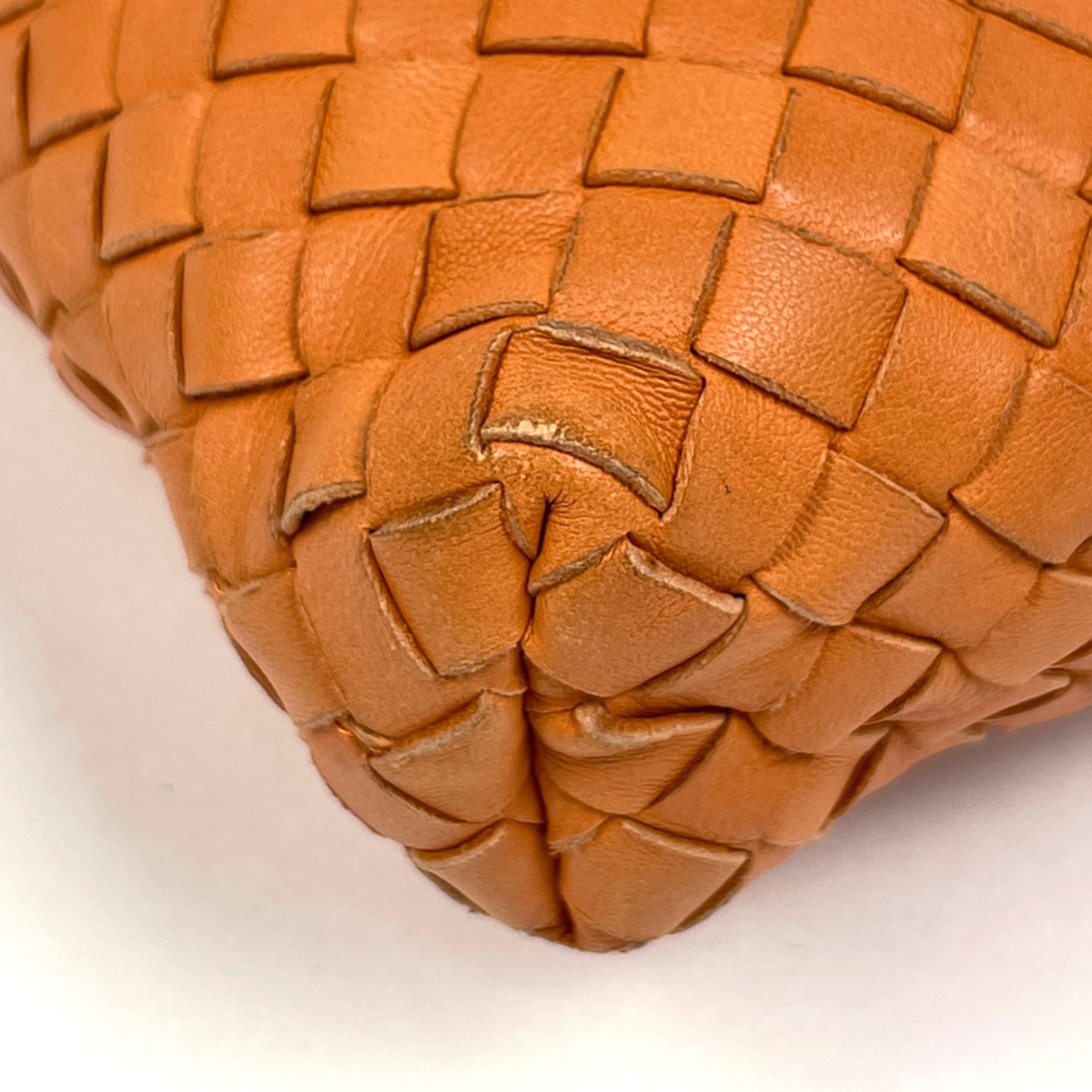 Bottega Veneta Intrecciato Orange Intrecciato Shoulder Bag (Pre-Owned)