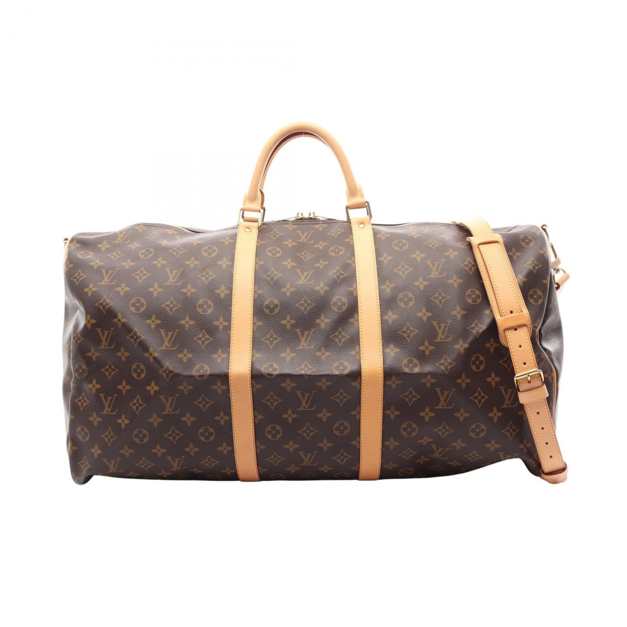 Louis Vuitton Brown Coated Canvas Pvc Monogram Leather Boston Bag Handbag (Pre-Owned)