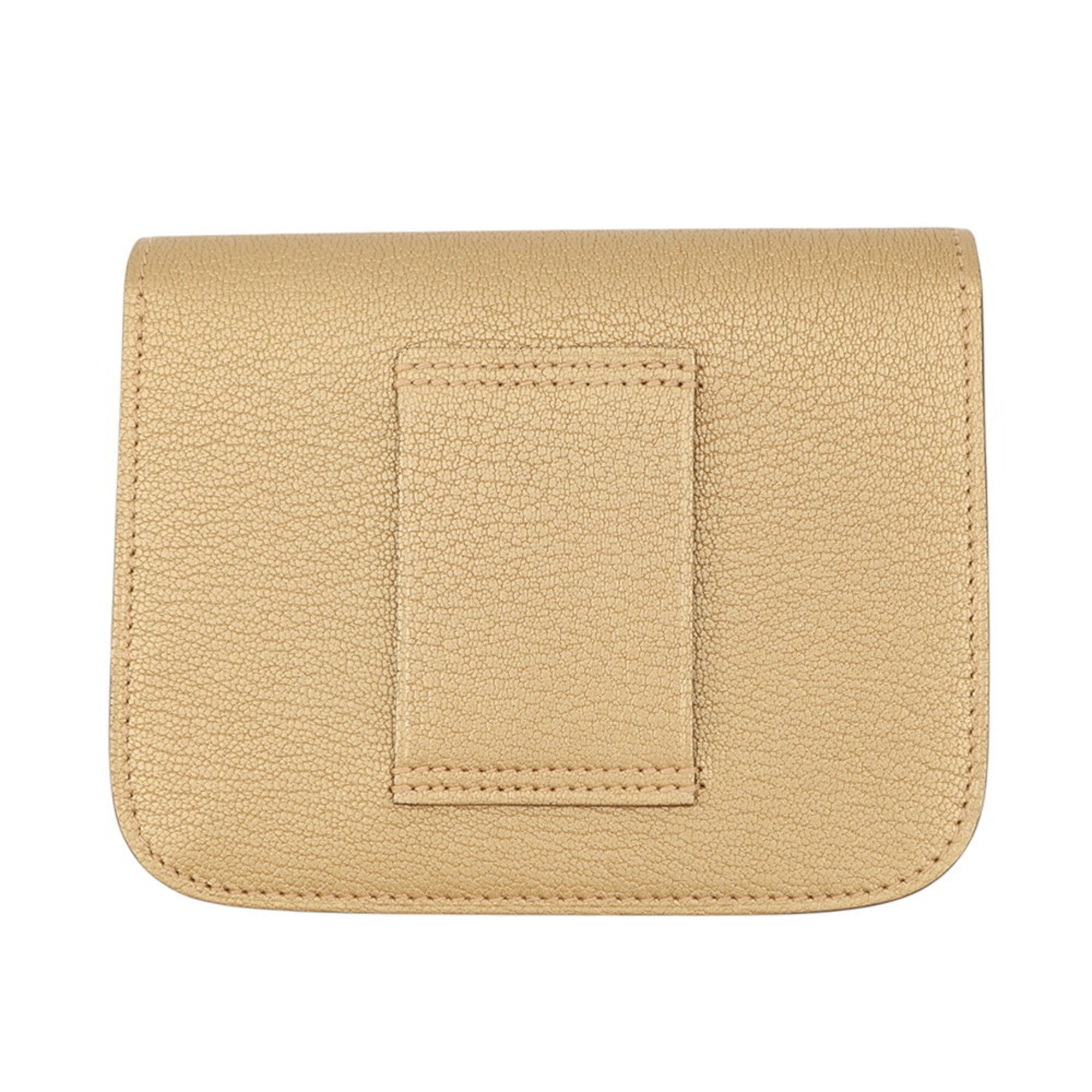 Hermes Champagne Chevre Leather Coin Purse/Coin Case (Pre-Owned)