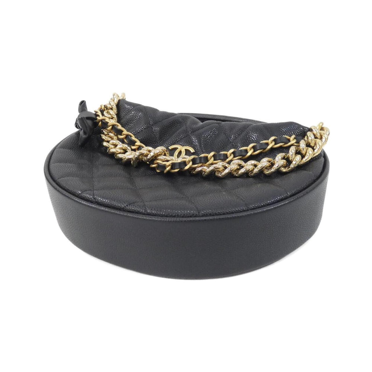 Chanel Black Grained Calfskin Handbag Pouch (Pre-Owned)