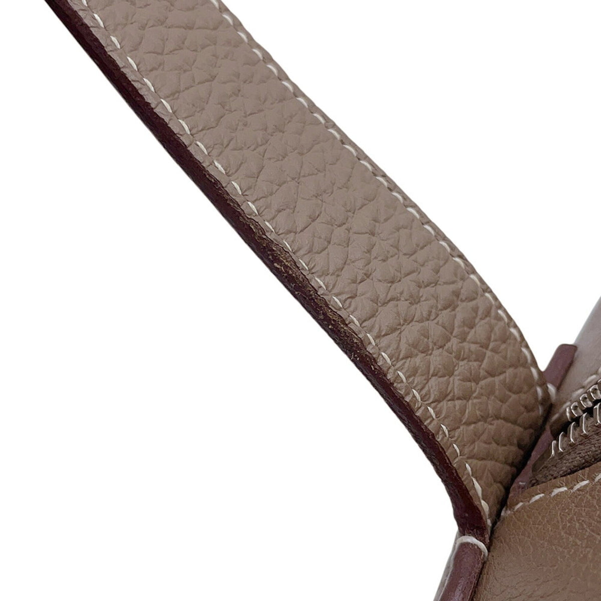 Hermes Etoupe Gray Taurillon Clemence Leather Shoulder Bag (Pre-Owned)