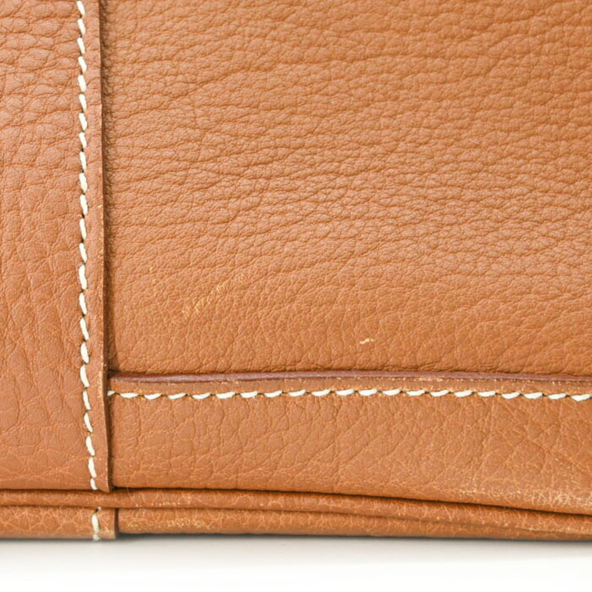 Hermes Brown Gold Negonda Leather Handbag Tote Bag (Pre-Owned)