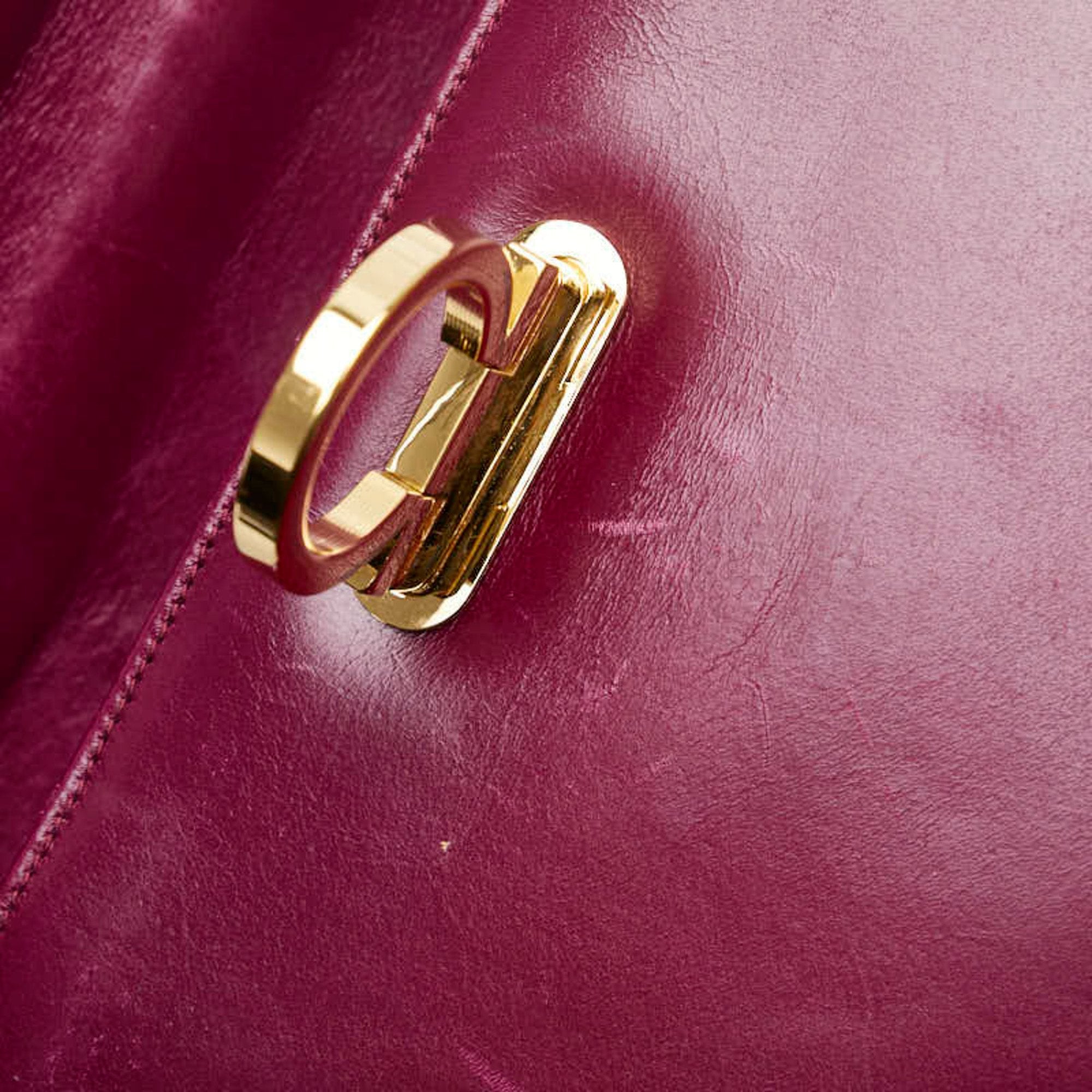 Salvatore Ferragamo Purple Leather Handbag Shoulder Bag (Pre-Owned)
