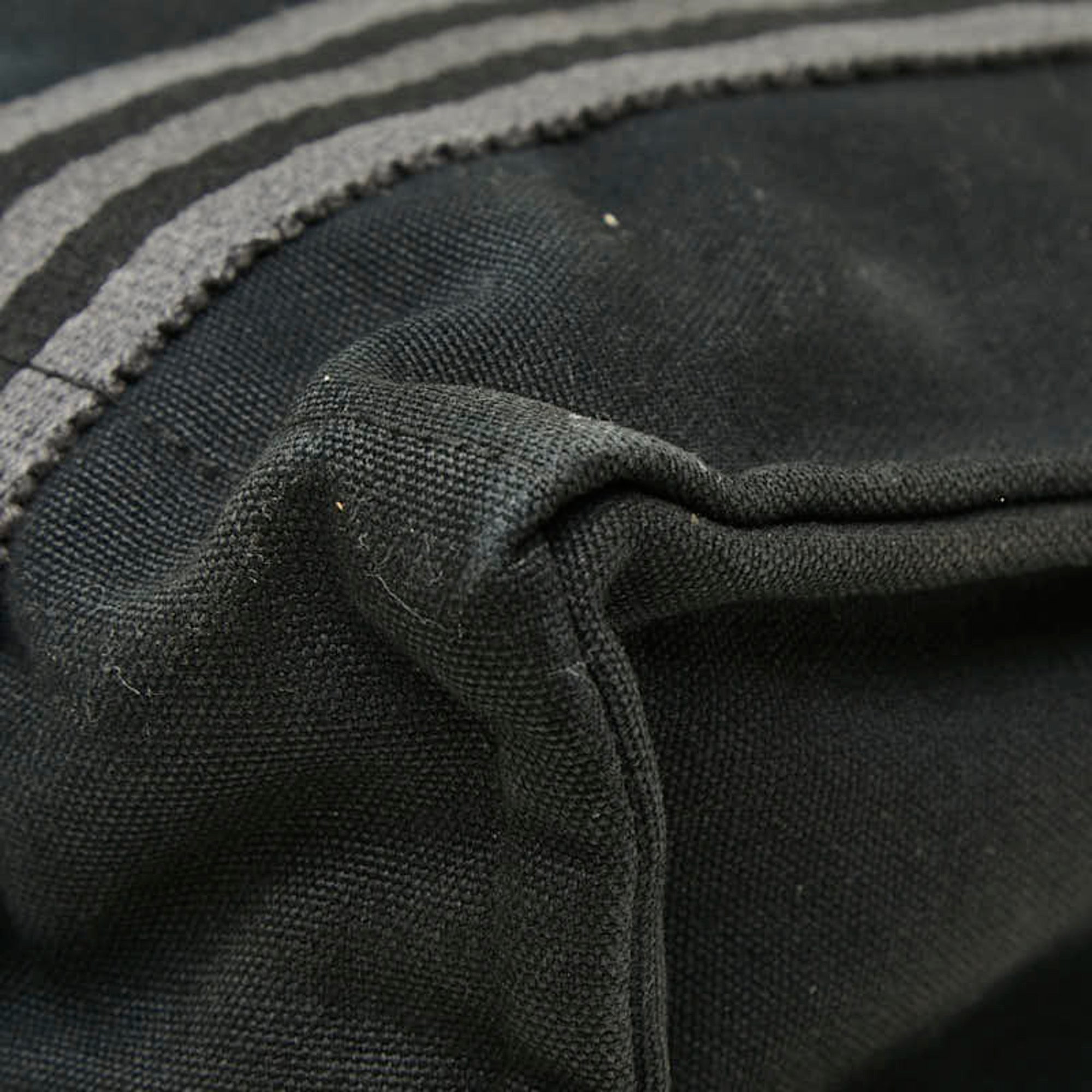 Hermes Black Gray Canvas Shoulder Bag (Pre-Owned)