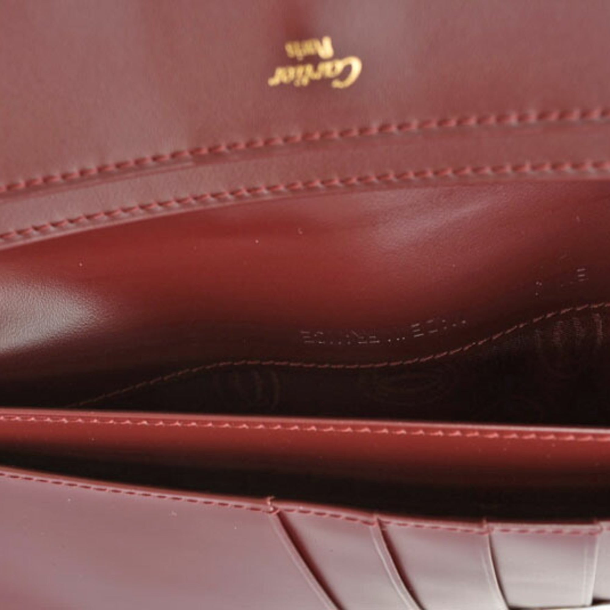 Cartier Bordeaux Leather Long Wallet (Bi-Fold) (Pre-Owned)